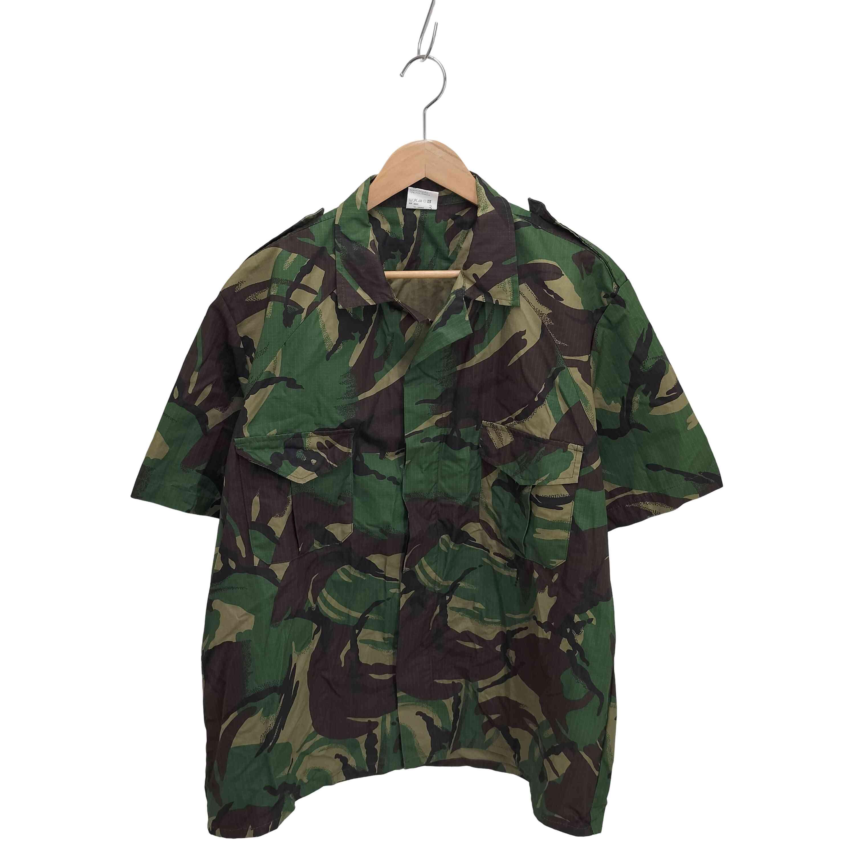 【中古】ユーロミリタリー Euro military ポルトガル軍 リップストップ カモ柄 ミリタリーシャツ メンズ EUR:44