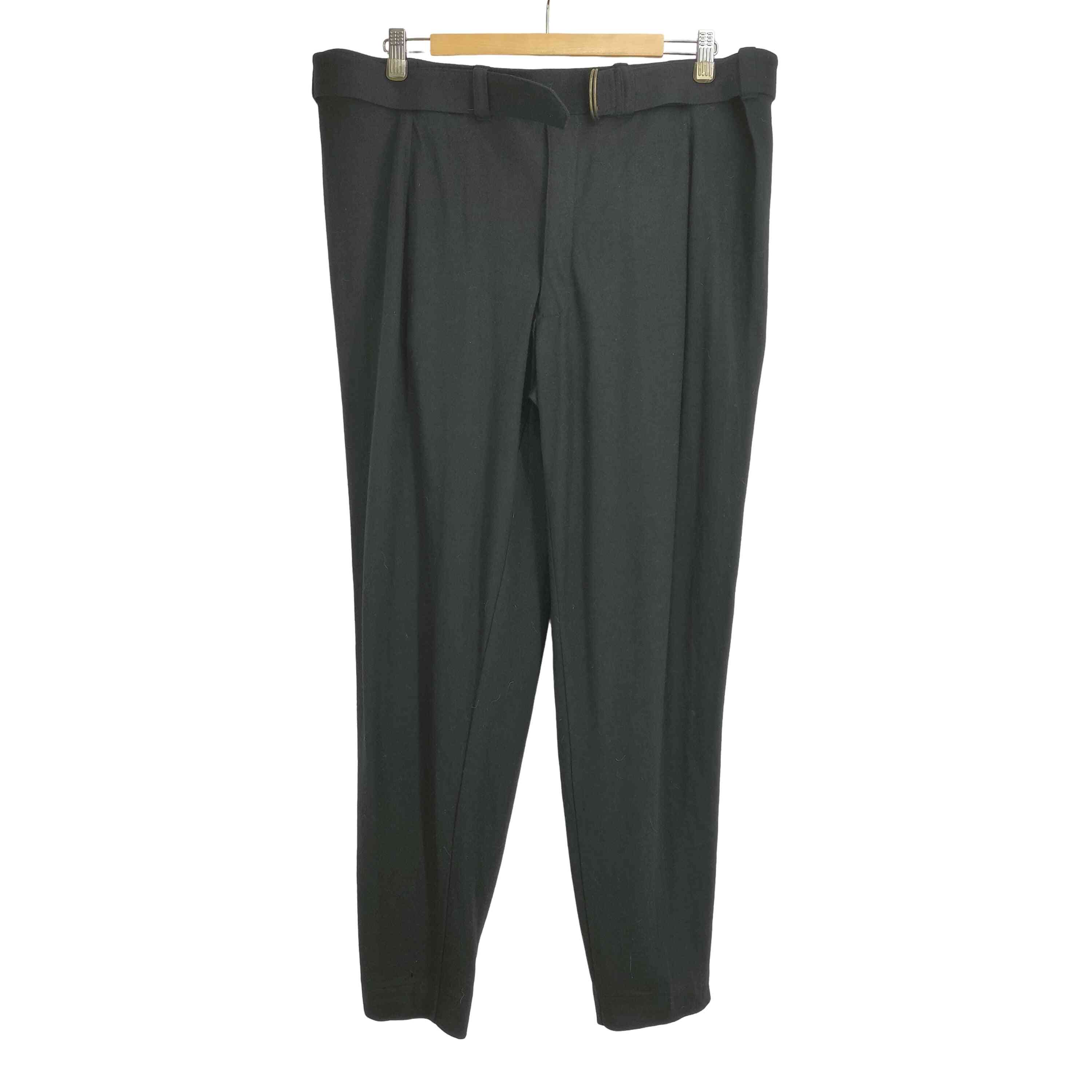 【中古】イッセイミヤケメン ISSEY MIYAKE MEN 80S 筆タグ ウール100 ベルテッド スラックスタックパンツ レディース JPN：M