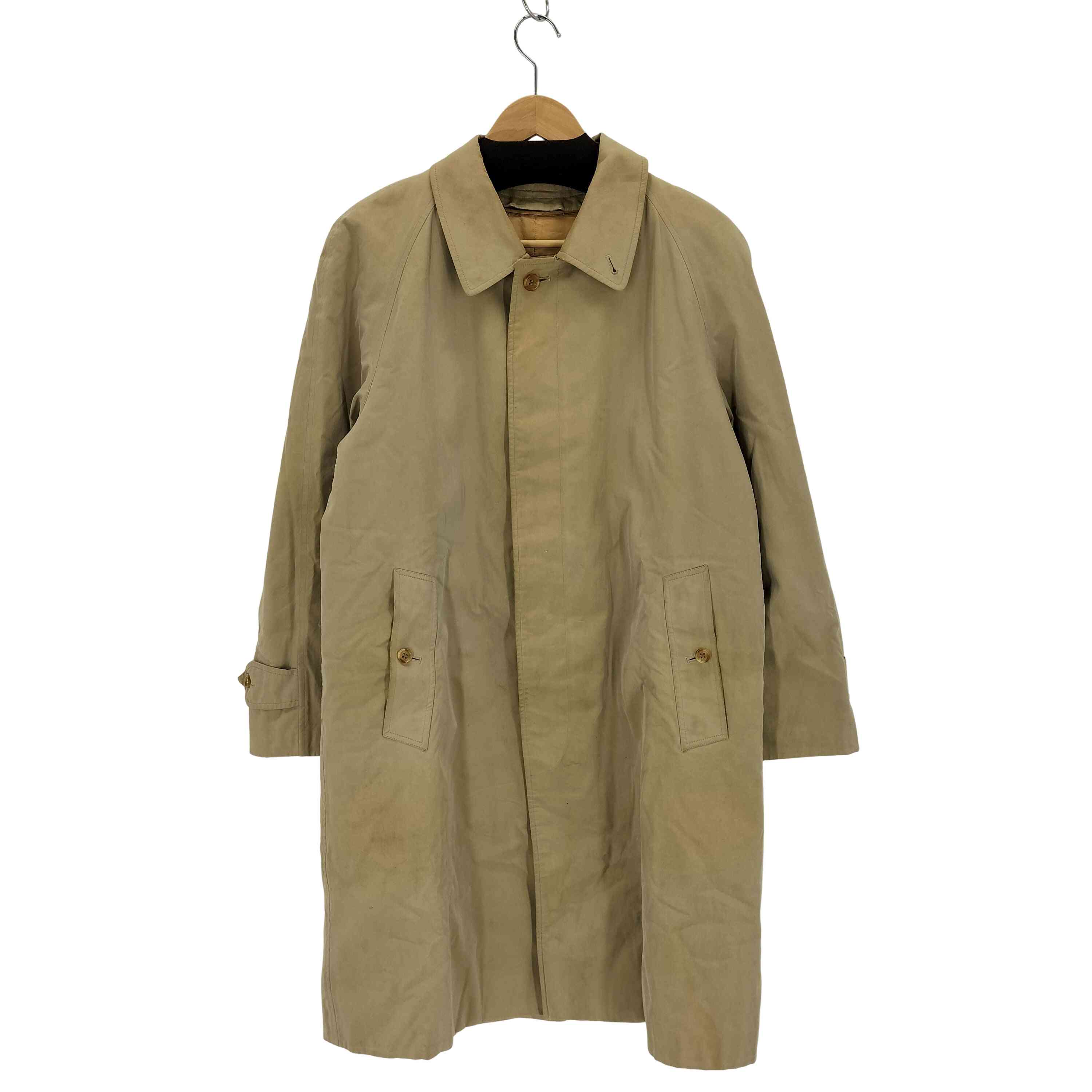 【中古】バーバリーズ BURBERRYS 90s 英国製 丸善タグ ノバチェックライナー付き 比翼ステンカラーコート メンズ 表記無
