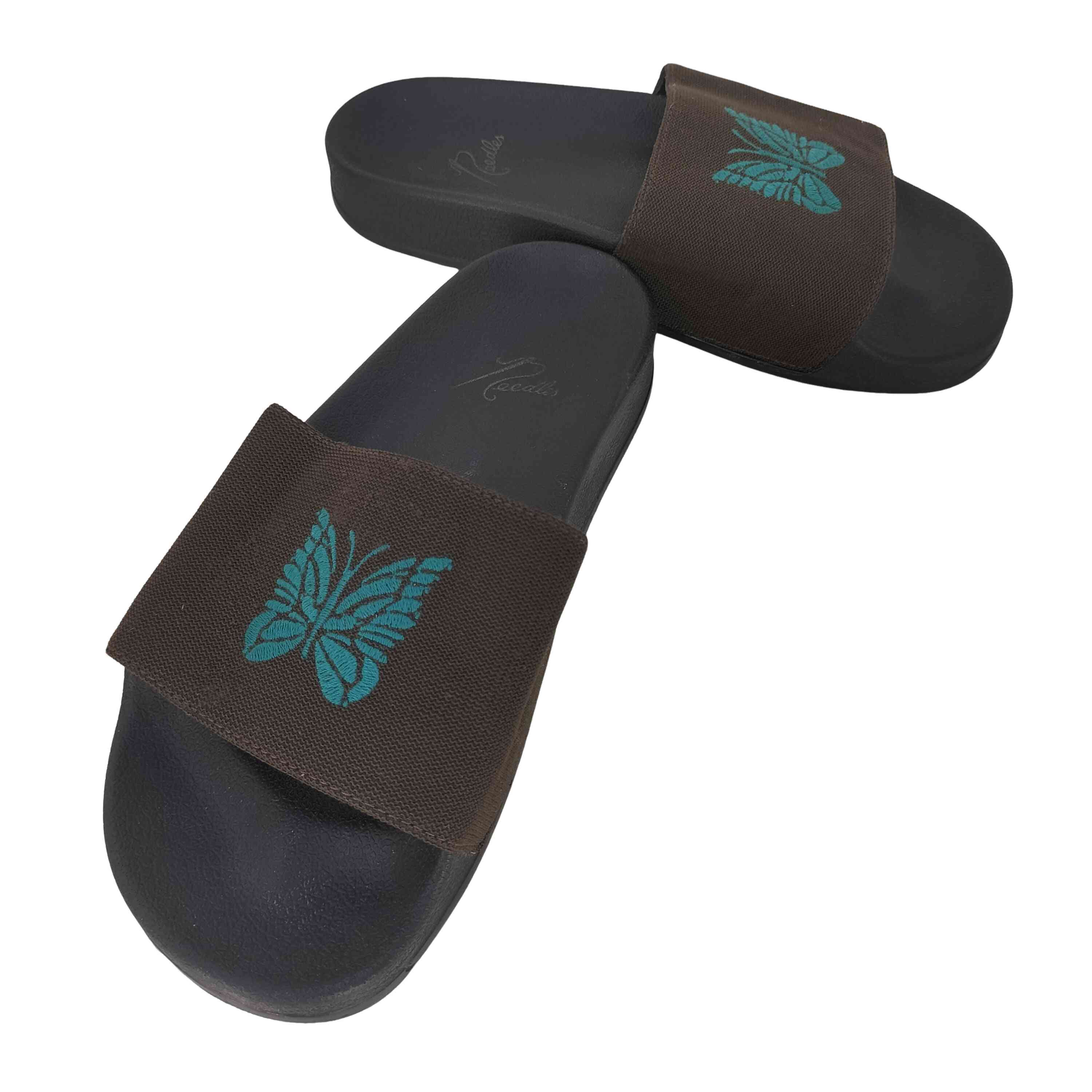 Needles ニードルズ バタフライ刺繍 ベルベットミュール 38 Needles /ニードルズ Velvet Mule - Papillon Embroidery