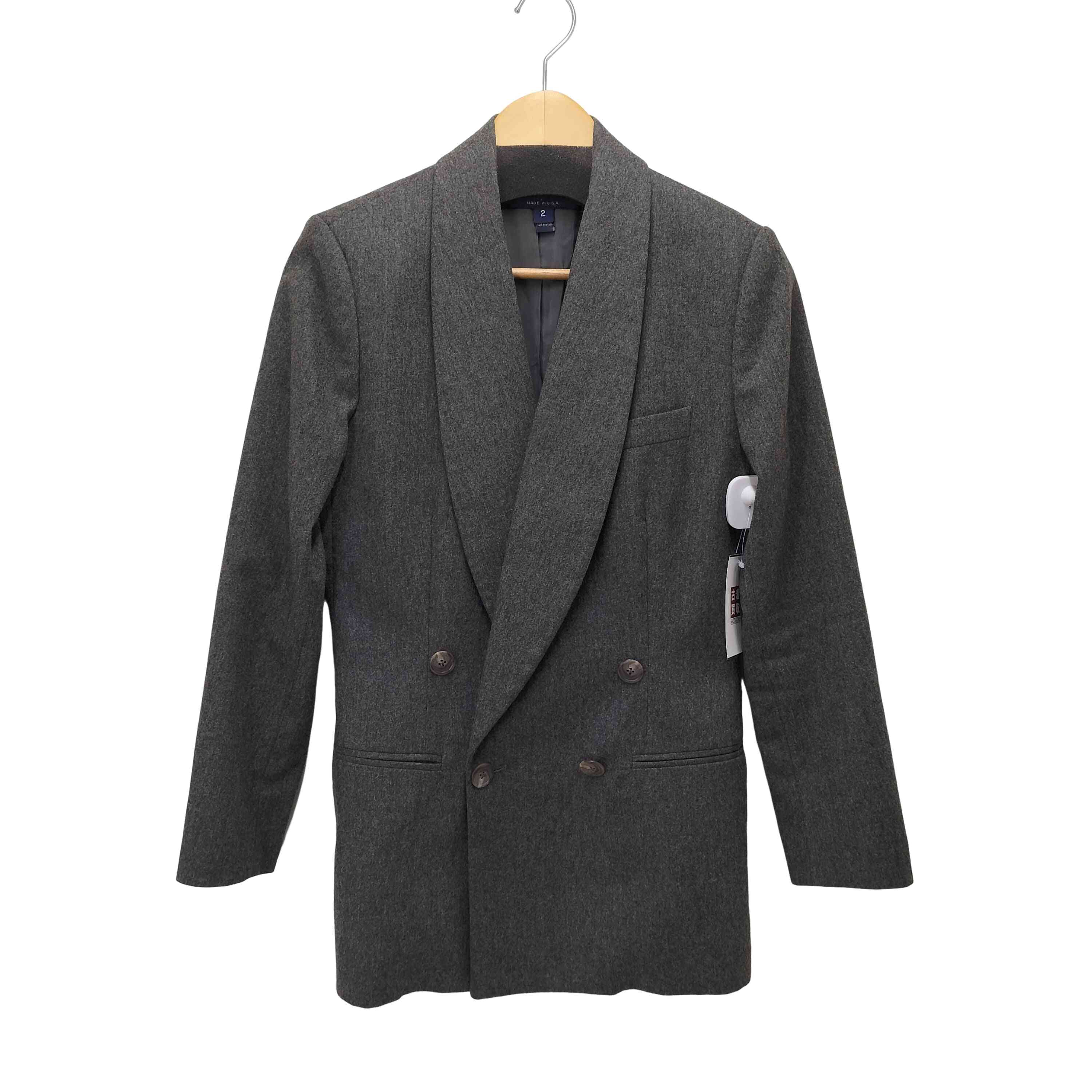 【中古】ラルフローレン RALPH LAUREN カシミヤ混 ウールダブルブレスト テーラードジャケット レディース 2