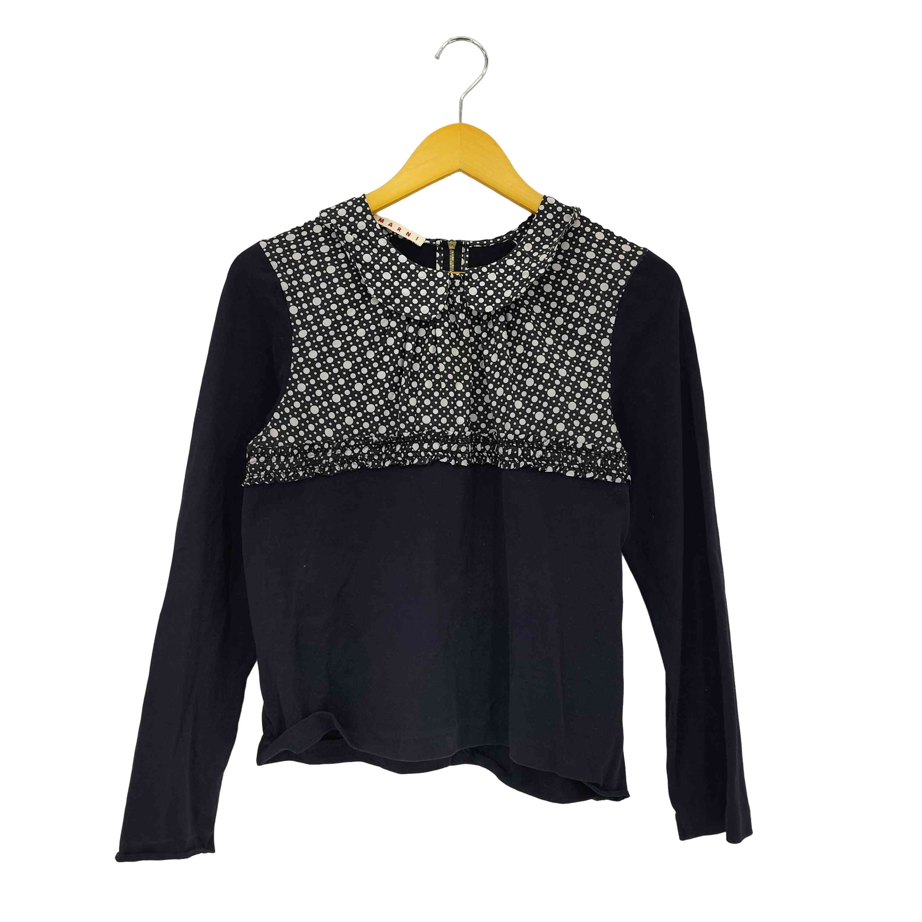 【中古】マルニ MARNI シルク切替 フリルブラウス レディース 38