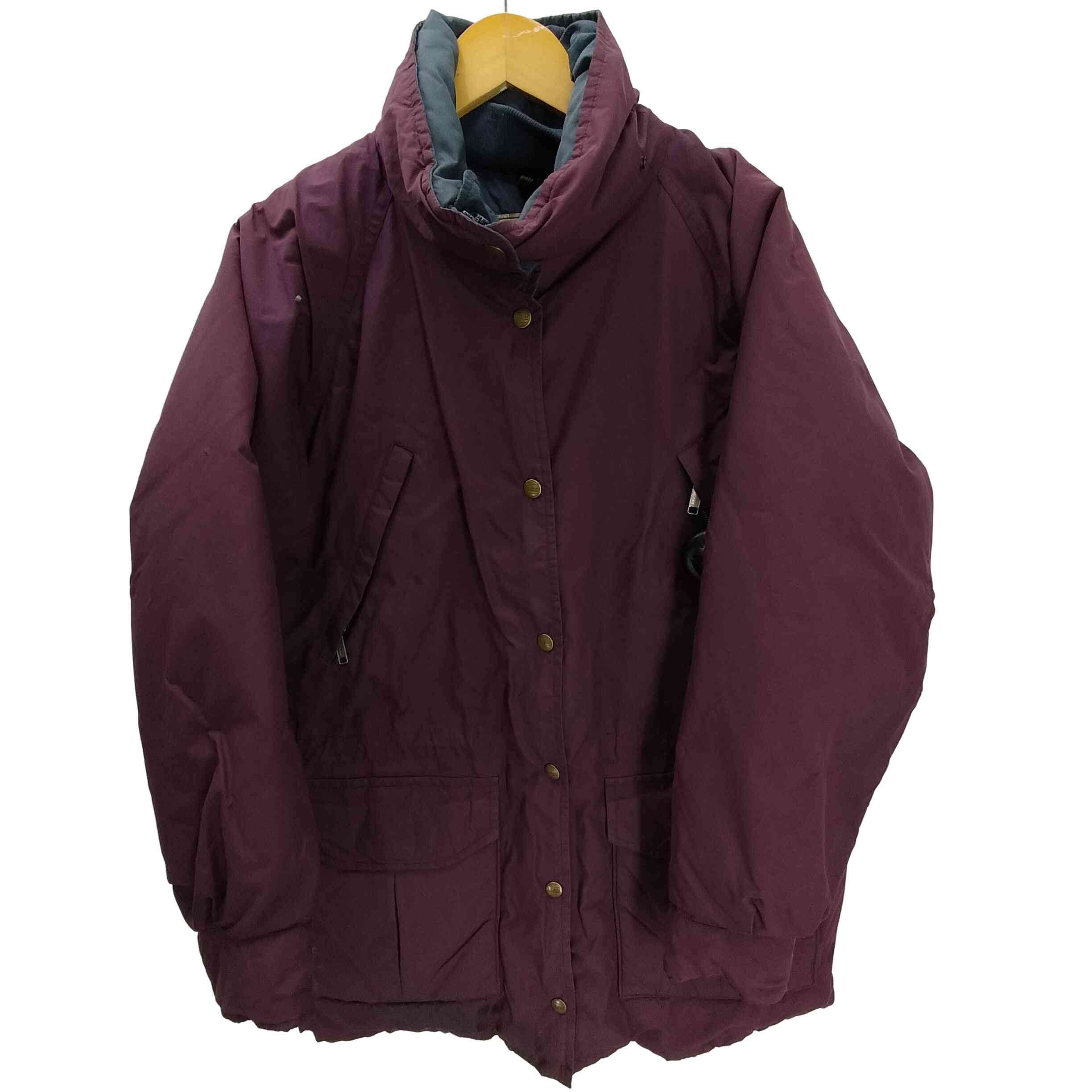 【中古】エルエルビーン L.L.Bean 90S カナダ製 MAINE WARDEN'S メインワーデンズ GORE-TEX 八の字ジップ ポケット ダブルジップ スタンドネック ダウン ジャケット メンズ import：L
