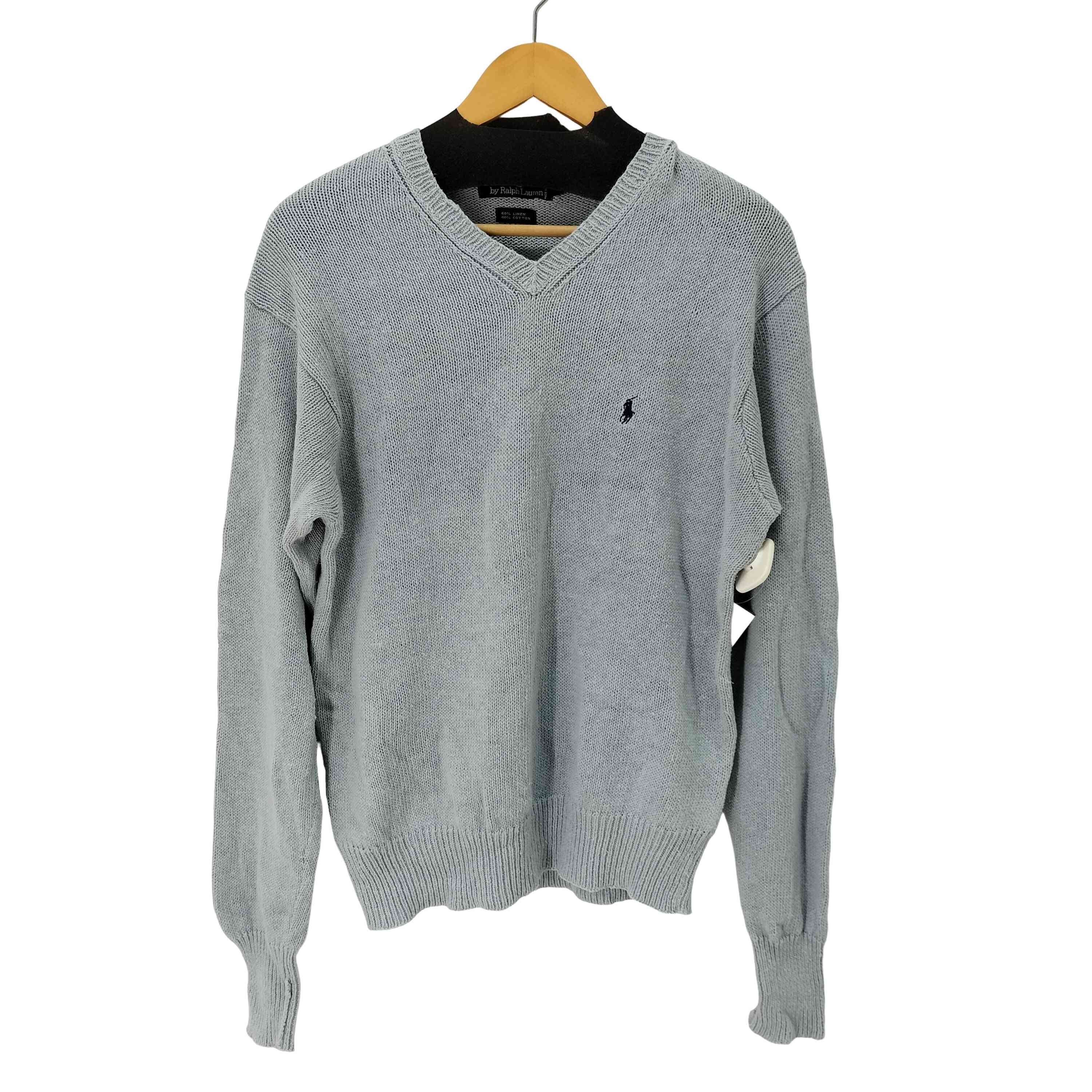 【中古】ポロバイラルフローレン Polo by RALPH LAUREN リネン混 vネックニットセーター メンズ import：M