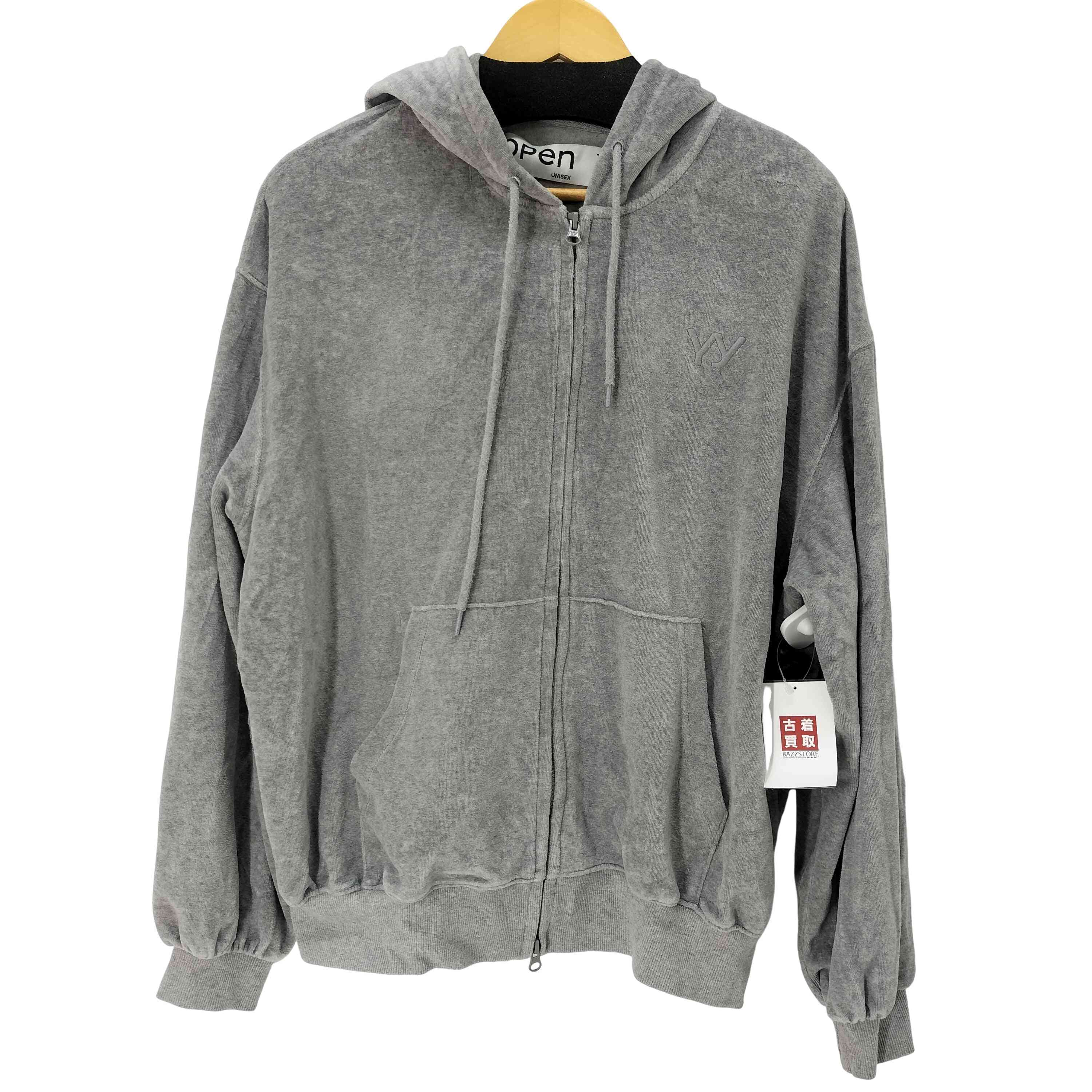 【中古】ユーズドフルギ USED古着 OPEN YY Velour Box Hoodie ベロア ジップ パーカー メンズ import：S