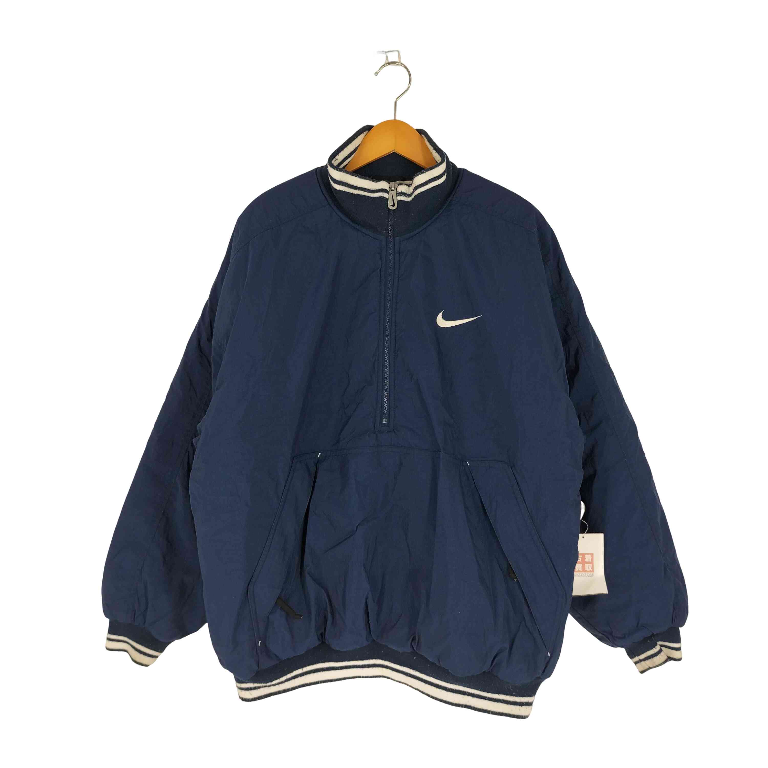 【中古】ナイキ NIKE 90S 銀タグ バックスウッシュ パテッドプルオーバー メンズ import：L