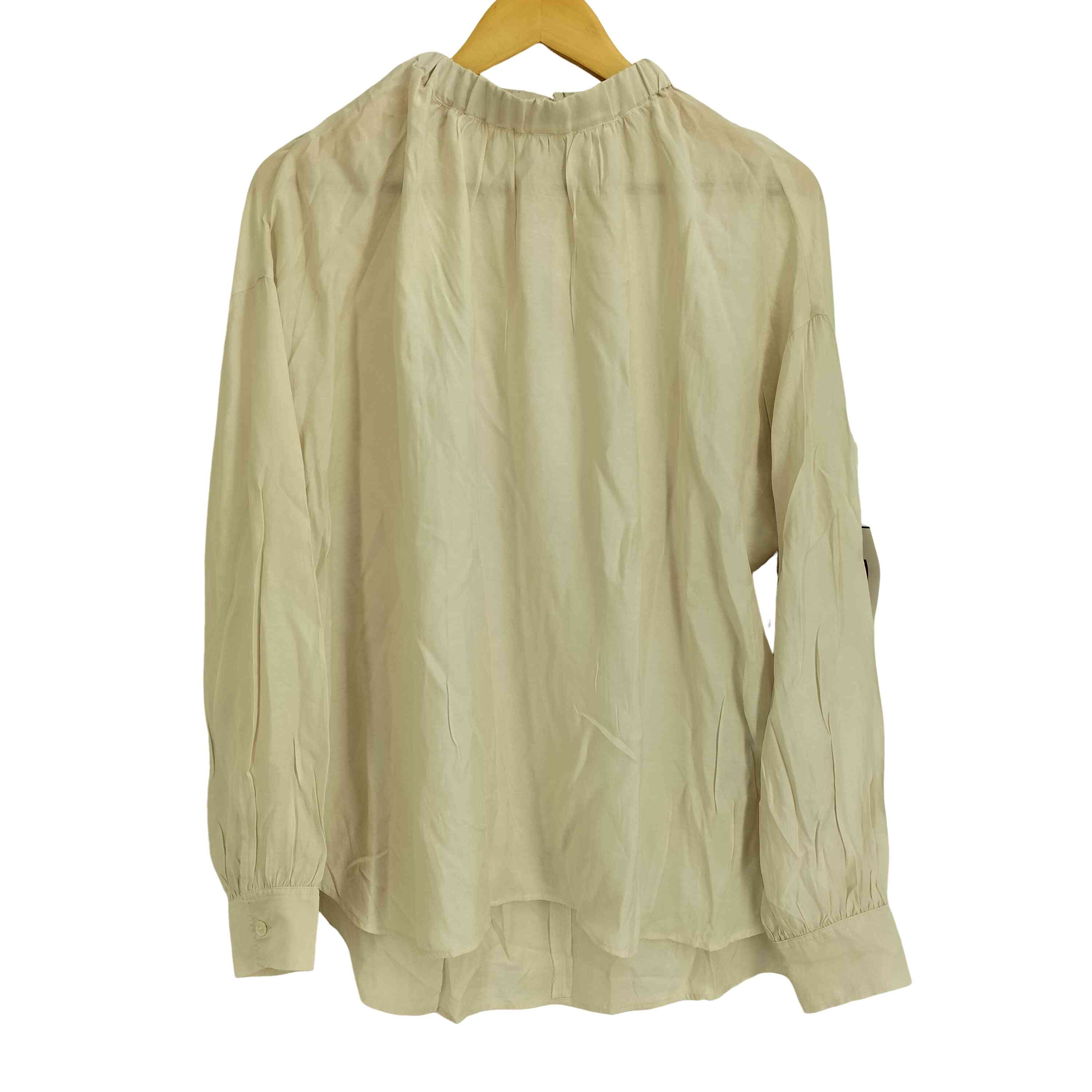 Whim Gazette 2WAY サテンギャザー ブラウス 23AW Whim Gazette 2WAY サテンギャザー ブラウス 23AW - メルカリ
