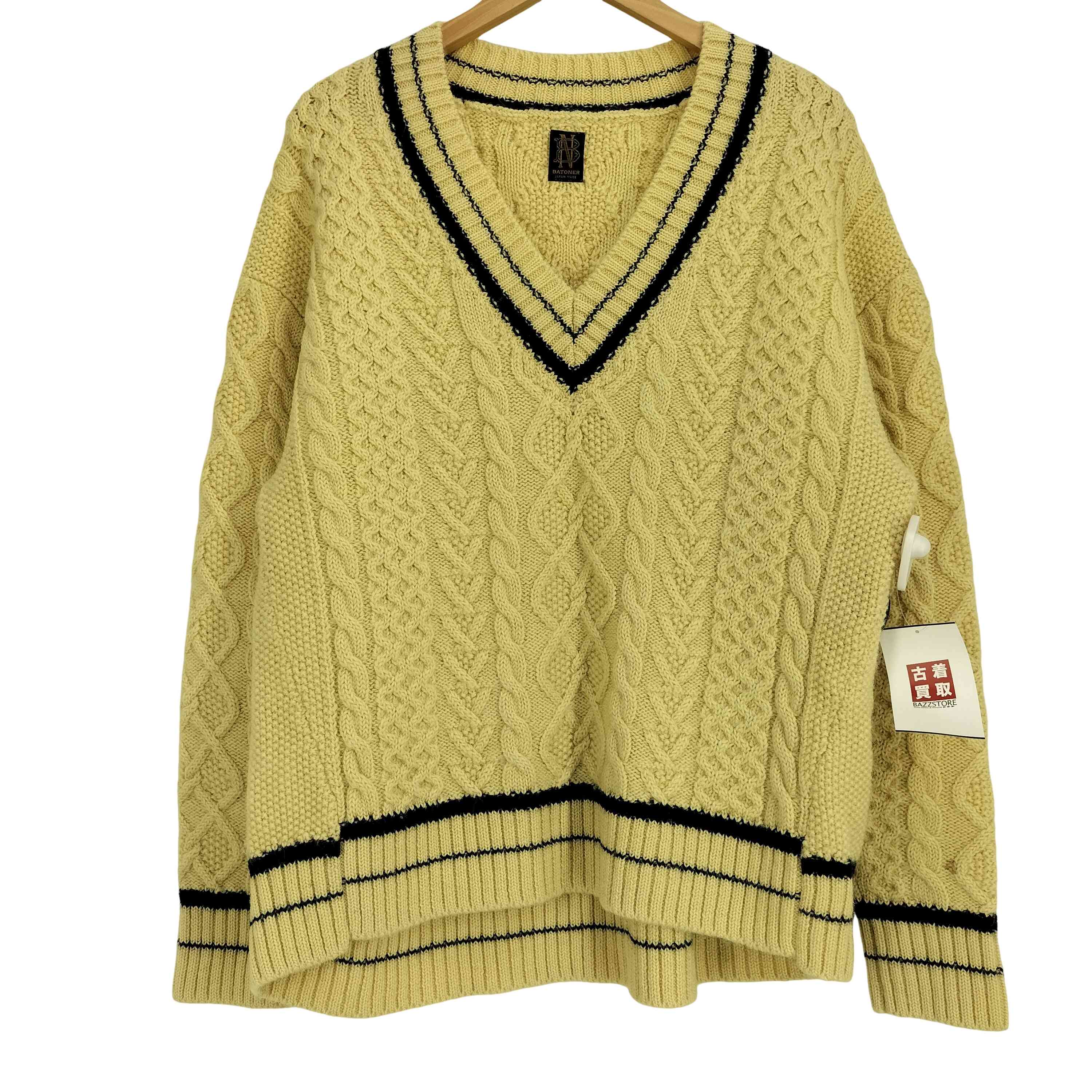 タグ付未使用 バトナー 日本製 4 BATONER ニット エルボーパッチ 楽天市場】未使用 バトナー 日本製 長袖 セーター 4 アイボリー