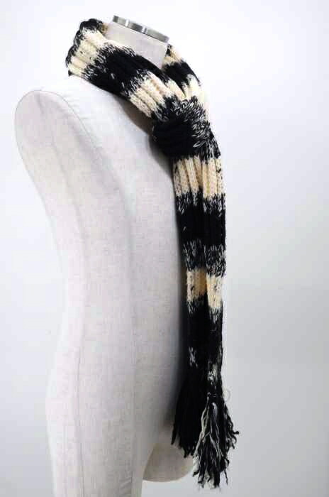 最適な価格 Dior Homme ディオールオム マフラー メンズ 黒系 白系 ウールボーダーロングマフラー 中古 ブランド古着バズストアbazzstore 即納特典付き Www Reayaholding Com