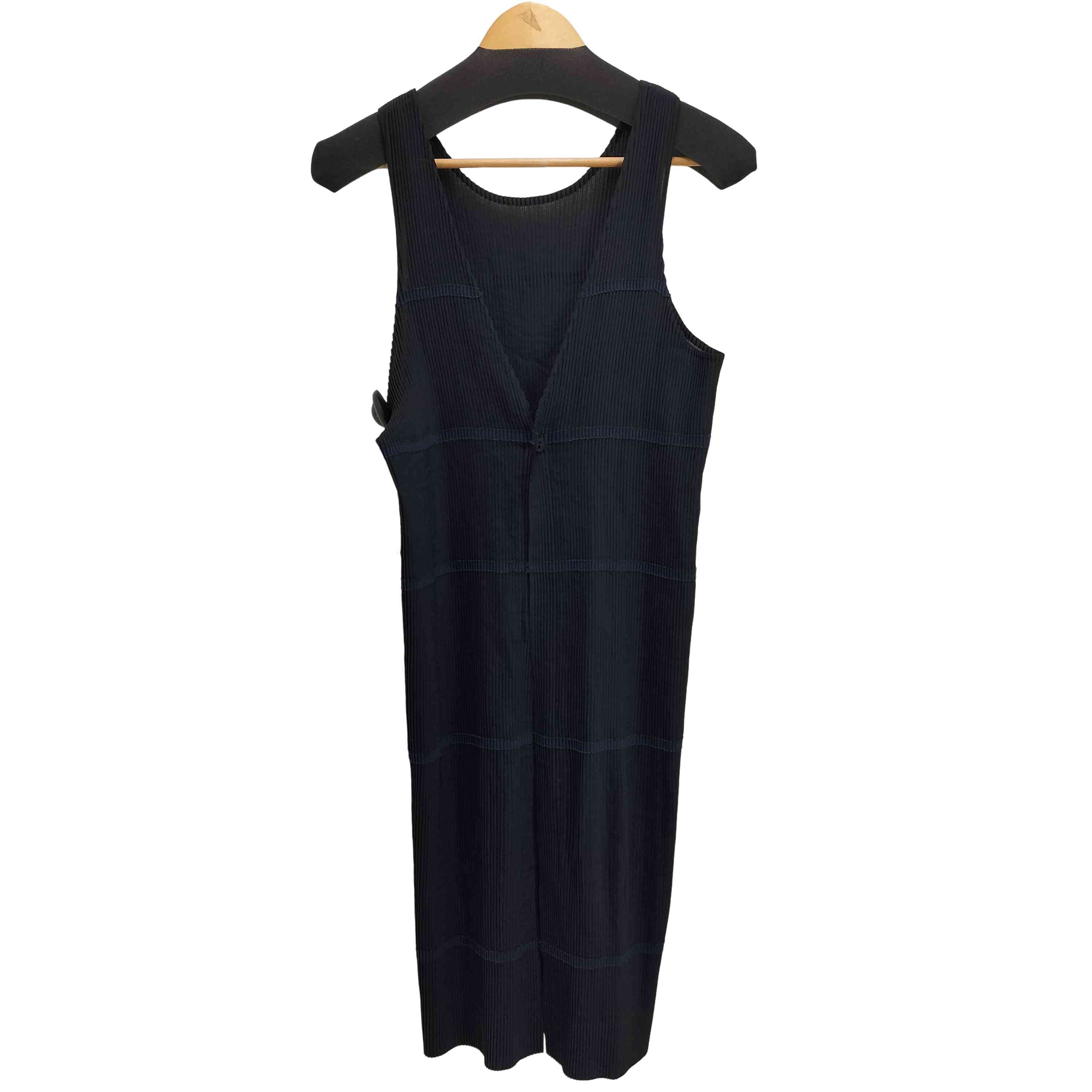 【中古】アイムプロダクトイッセイミヤケ im product ISSEY MIYAKE プリーツ ボーダー エプロンワンピース レディース 表記無 |BAZZSTORE ブランド古着バズストア