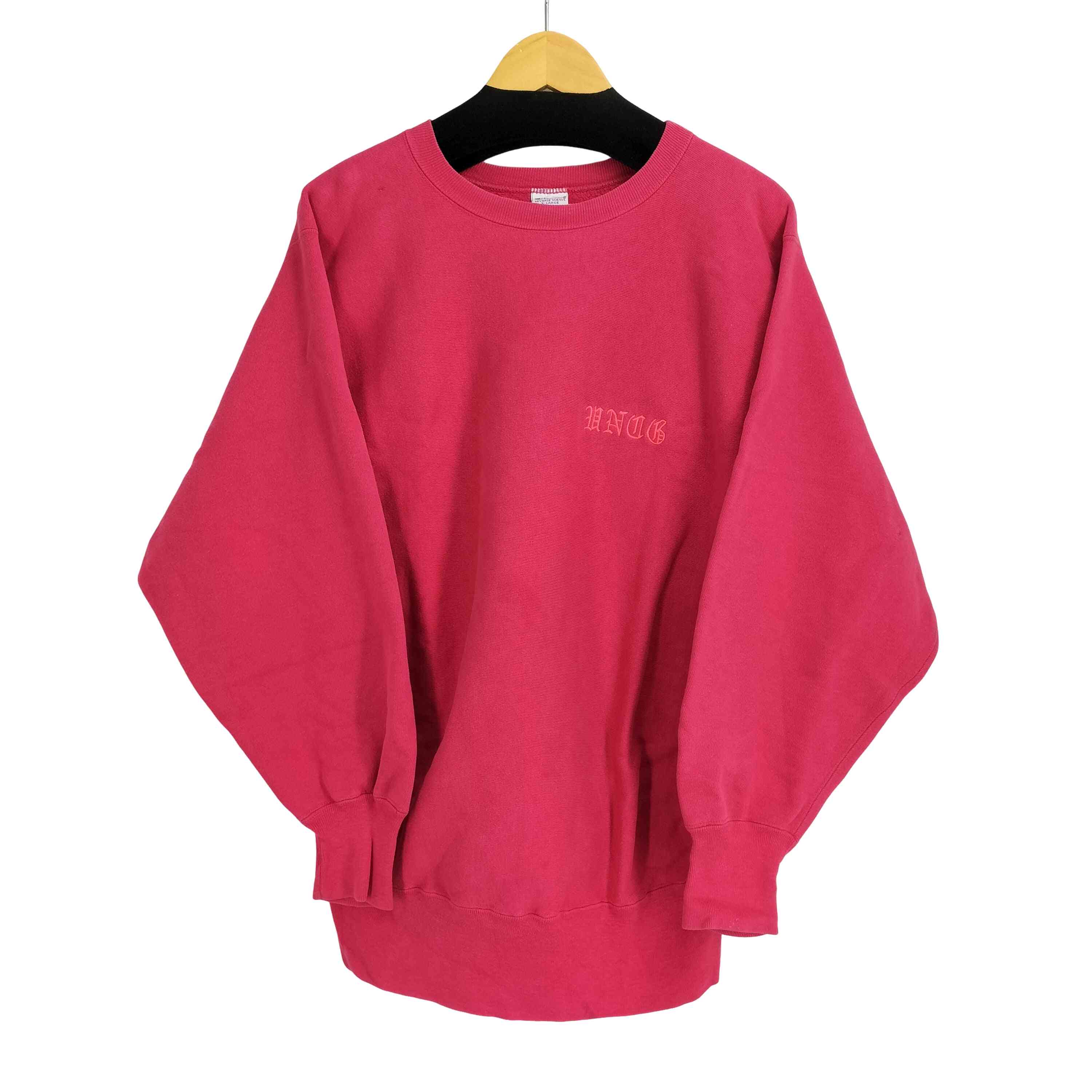 【中古】はやりっ子 Champion 90s 刺しゅう引き船 REVERSE WEAVE MADE IN U.S.A. メンズ import：XL