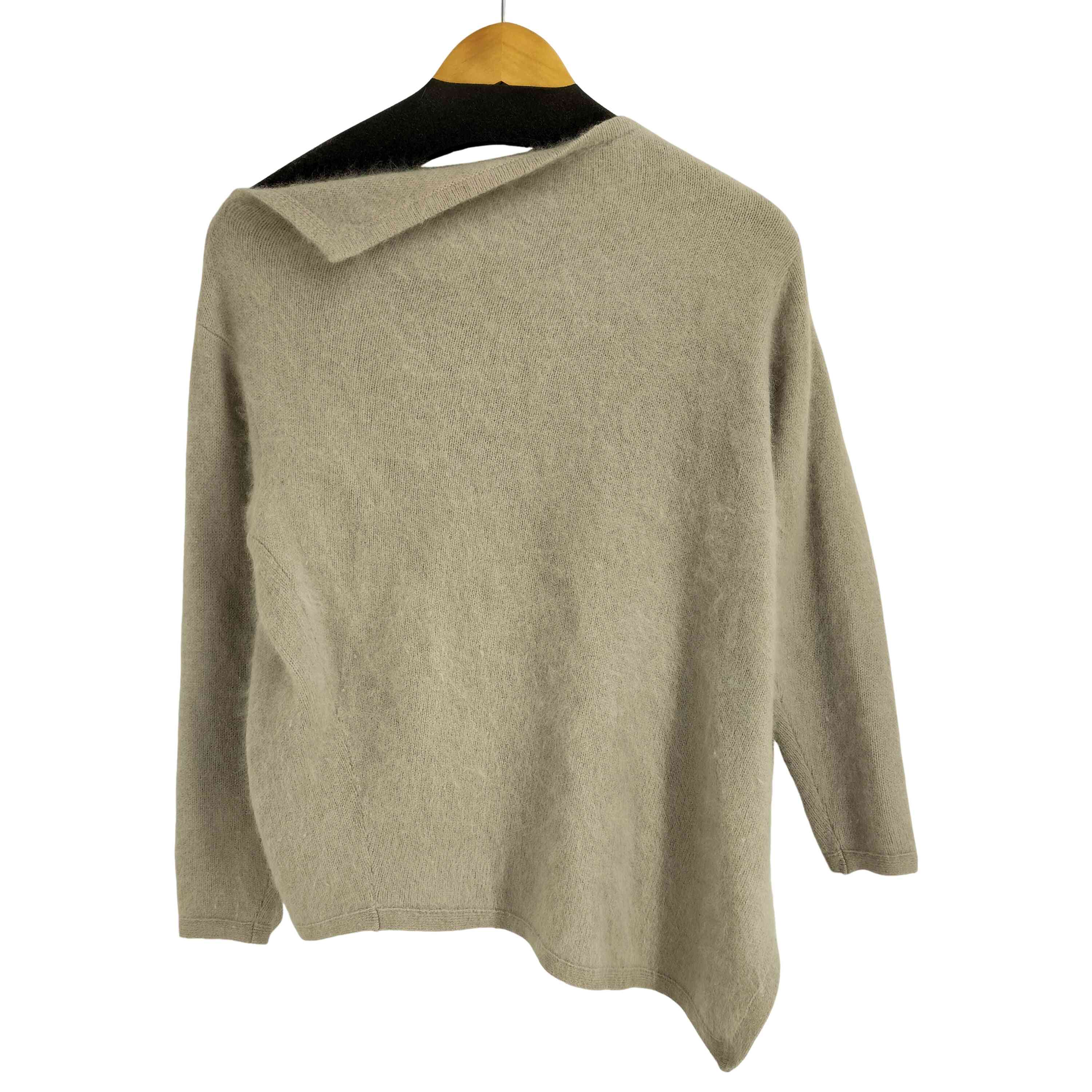 【中古】イッセイミヤケ ISSEY MIYAKE 80S 筆下げ札 絨毛ナイロン混ドレープネックニット レディース JPN：M セーター-トップス