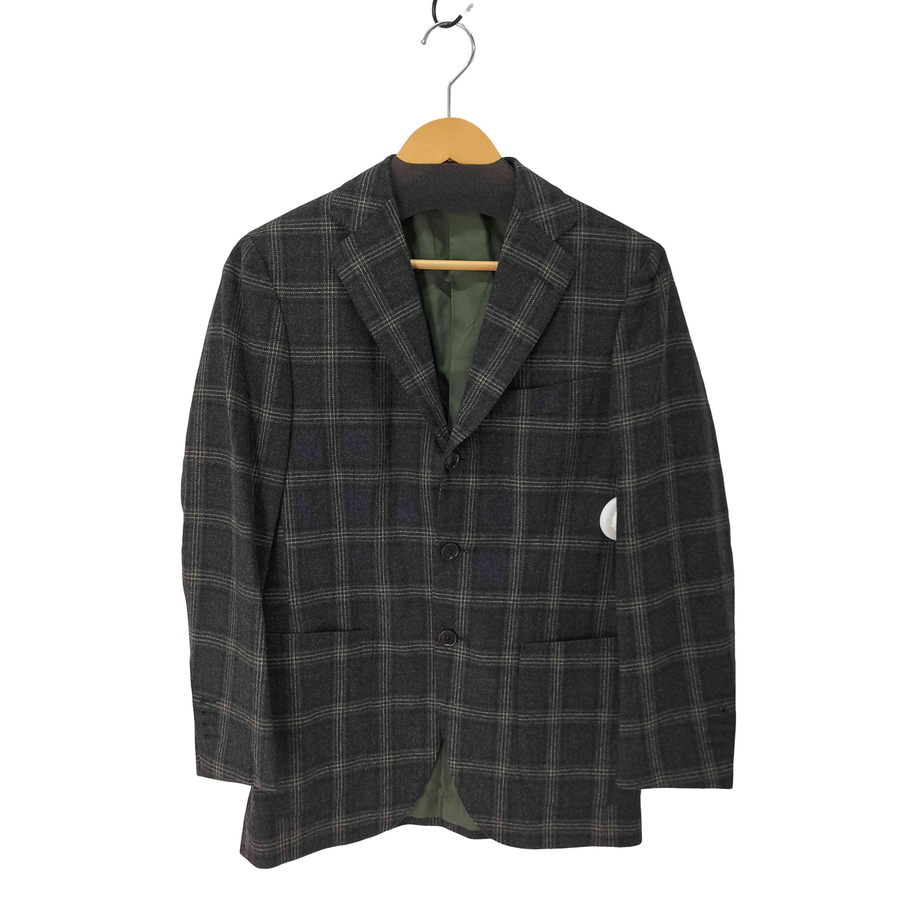 【中古】ビームス BEAMS Custom tailor FRATELLI TALLIA DI DELFINO 羊毛 カシミール 照合のしるし柄 総裏 3B テーラード 上衣 メンズ 書きあらわす無