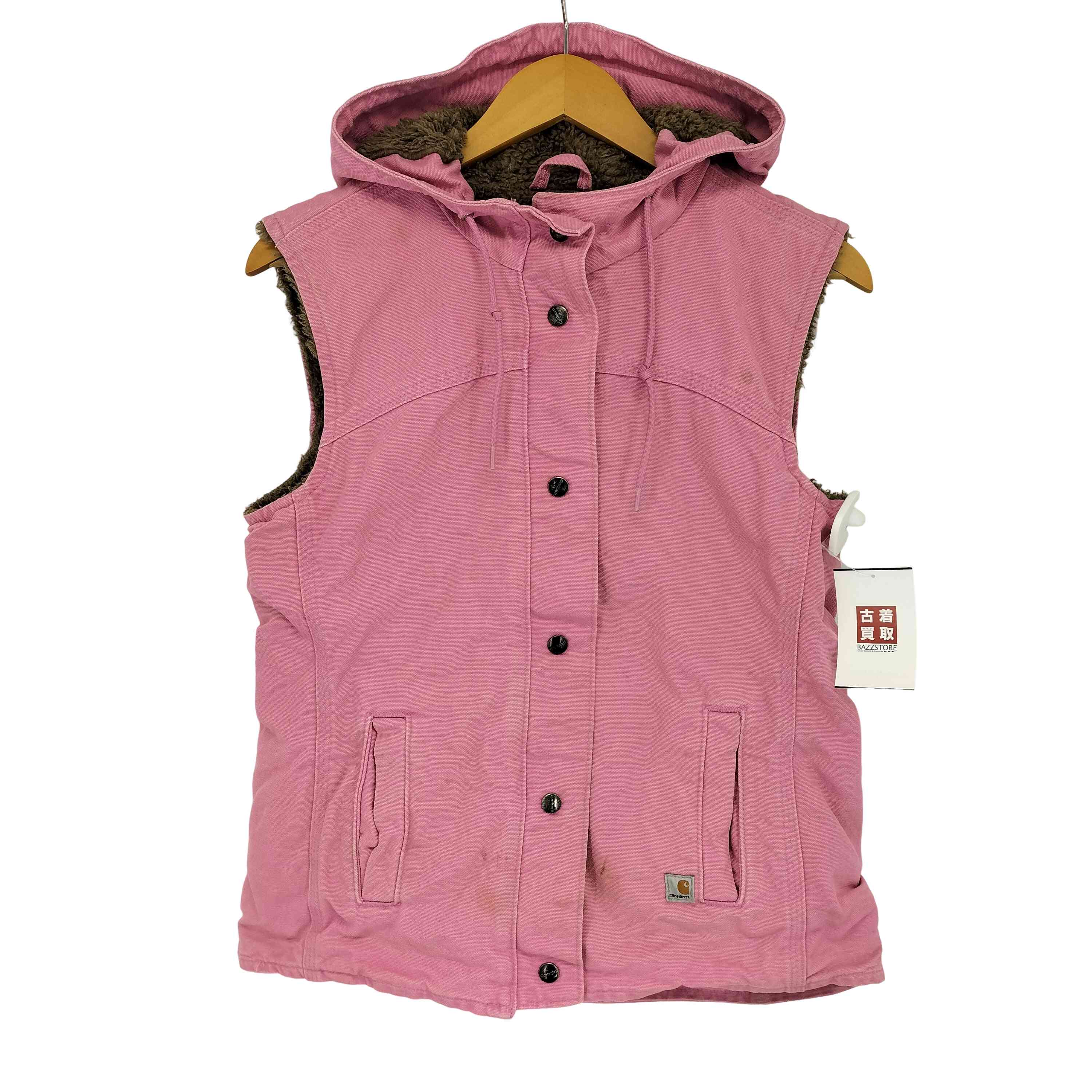【中古】カーハート Carhartt フーディダックベスト 裏起毛 レディース import：XS