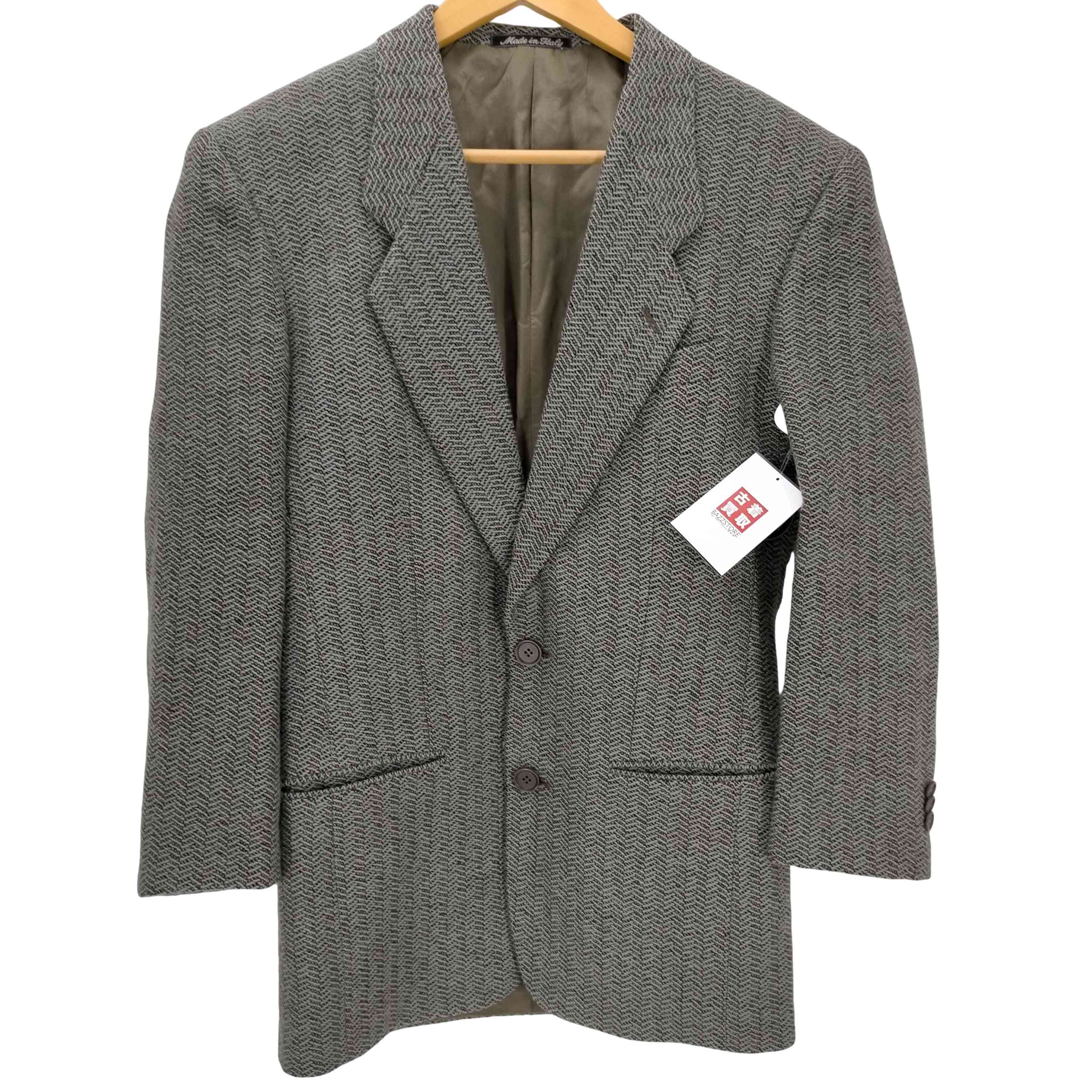 【中古】ジョルジオアルマーニ Giorgio Armani 90S 90AW イタリア製 PURE VIRGIN WOOL バージンウール 織り ヘリンボーン 2B テーラード ジャケット メンズ EUR：44