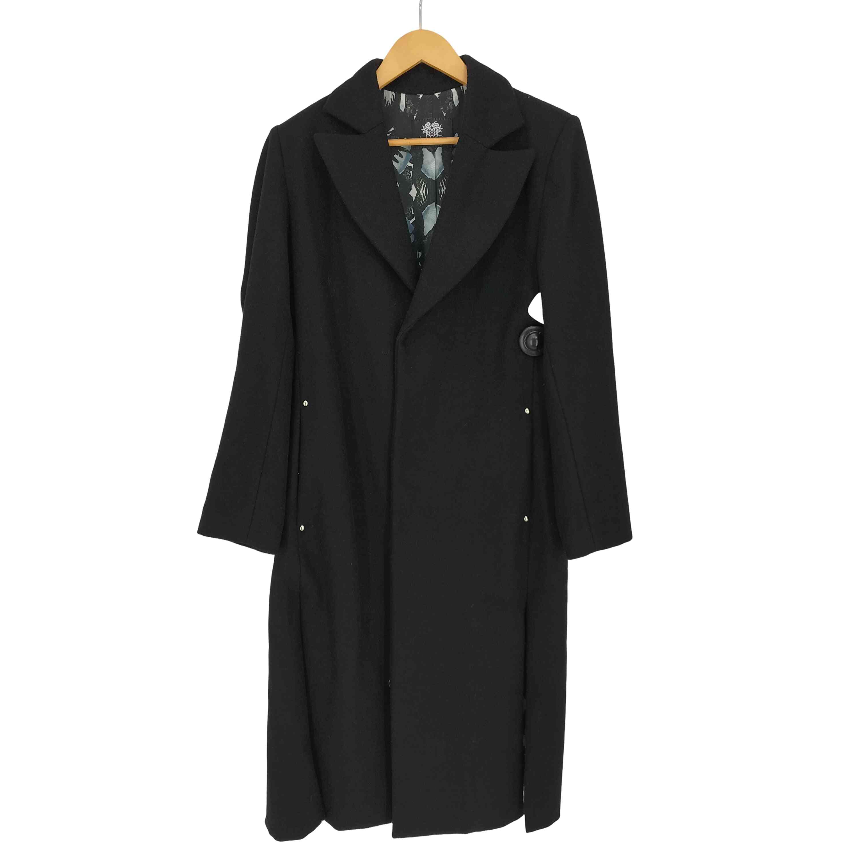 【中古】ユーズドフルギ USED古着 {{VIVIANO}} Viviano Sue 裏地総柄 燕尾 4本 スナップボタン チェスターコート レディース 表記無 ｜BAZZSTORE ブランド古着バズストア