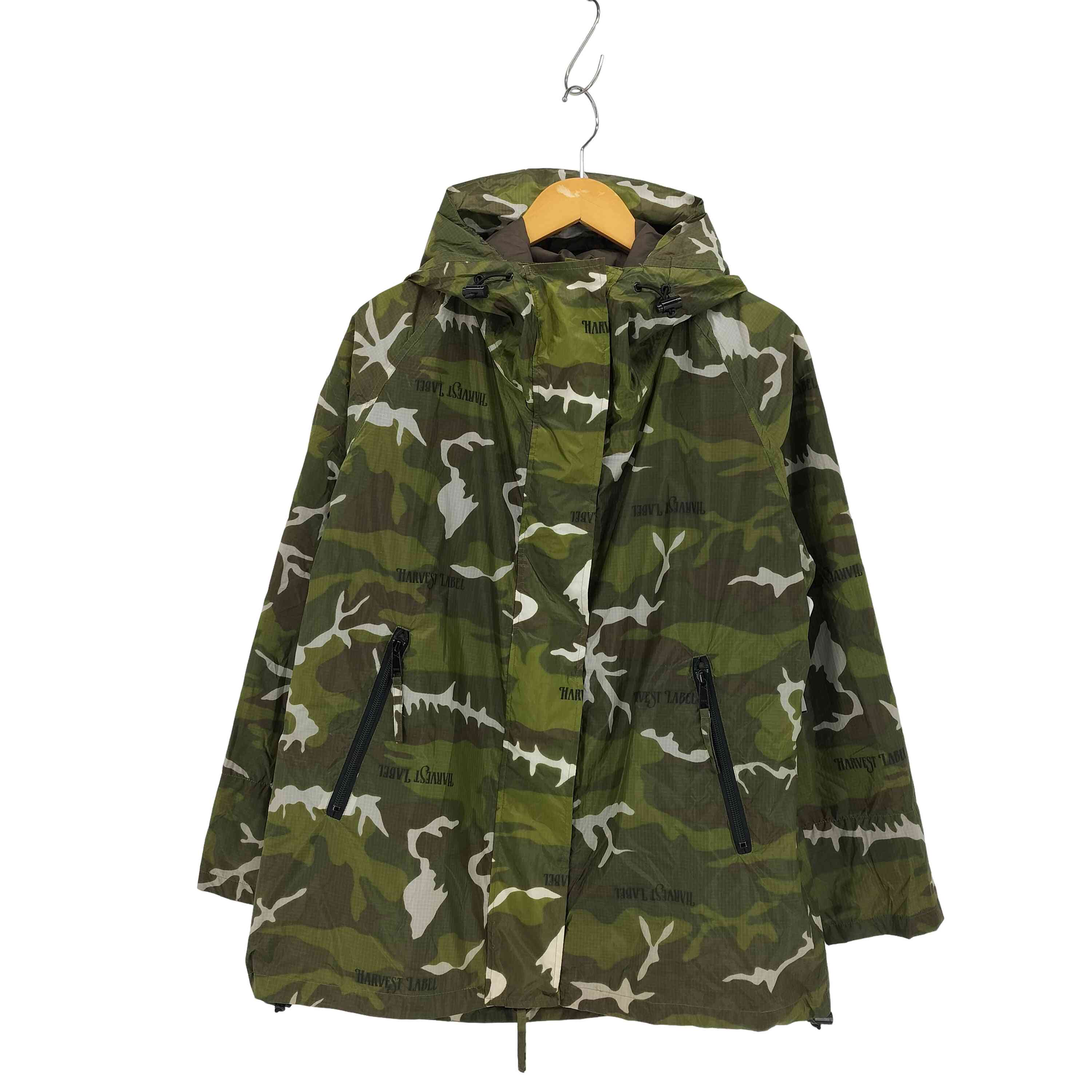【中古】ミハラヤスヒロ MIHARA YASUHIRO 00S 裏地メッシュ カモ柄 リップストップ 比翼 ドローストリング ナイロンジャケット メンズ FREE