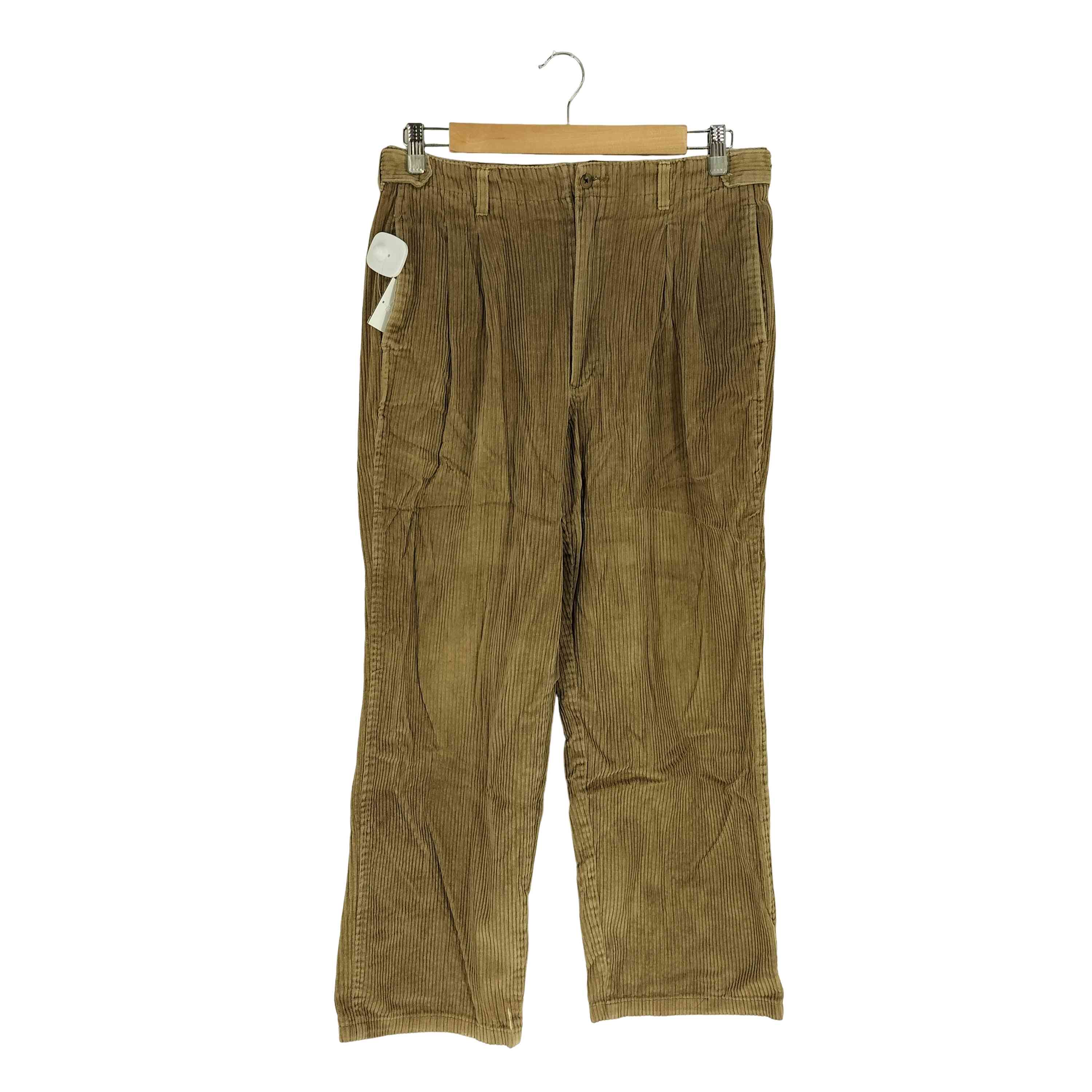 【中古】アイゾッド IZOD 90S 韓国製 中太畝 コーデュロイ 2タック パンツ メンズ W32/L34