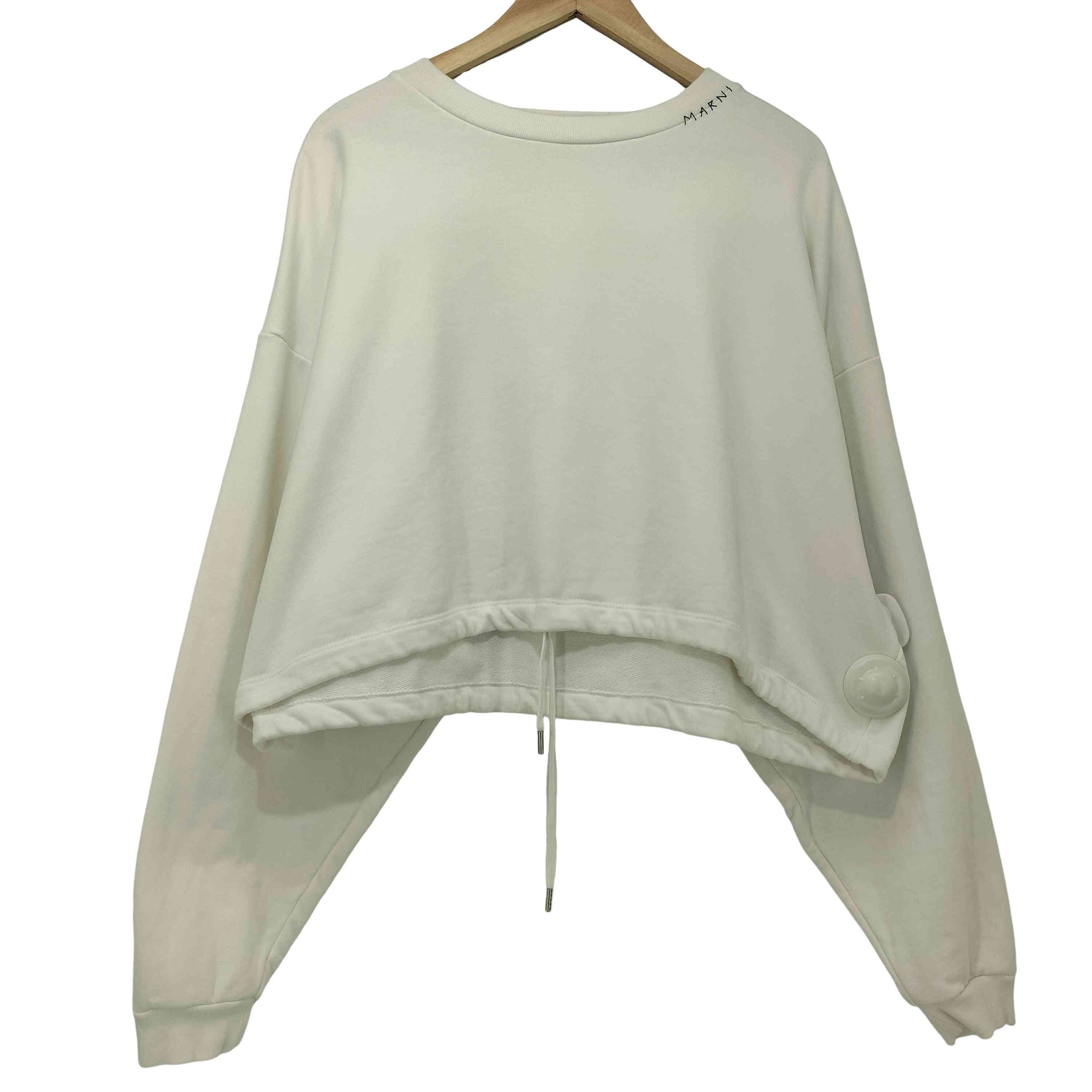 【中古】マルニ MARNI 24SS 裾ドローコード クロップド フレンチテリー 労働者の一団のど首 汗水 レディース EUR：40