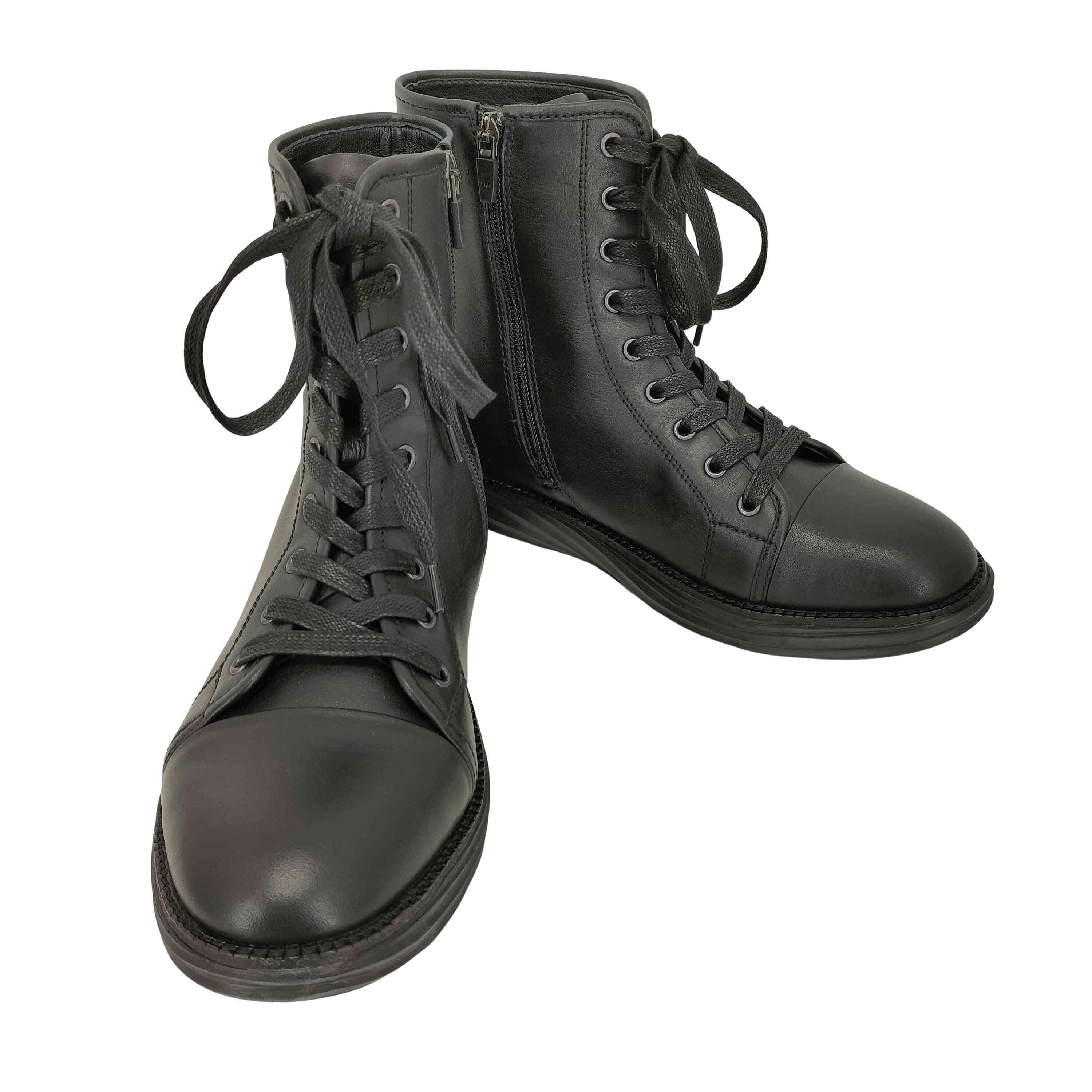 【中古】エムビーティー MBT Boston Mid Boot Woman レザー 編み上げ ミドルブーツ レディース JPN：24.5
