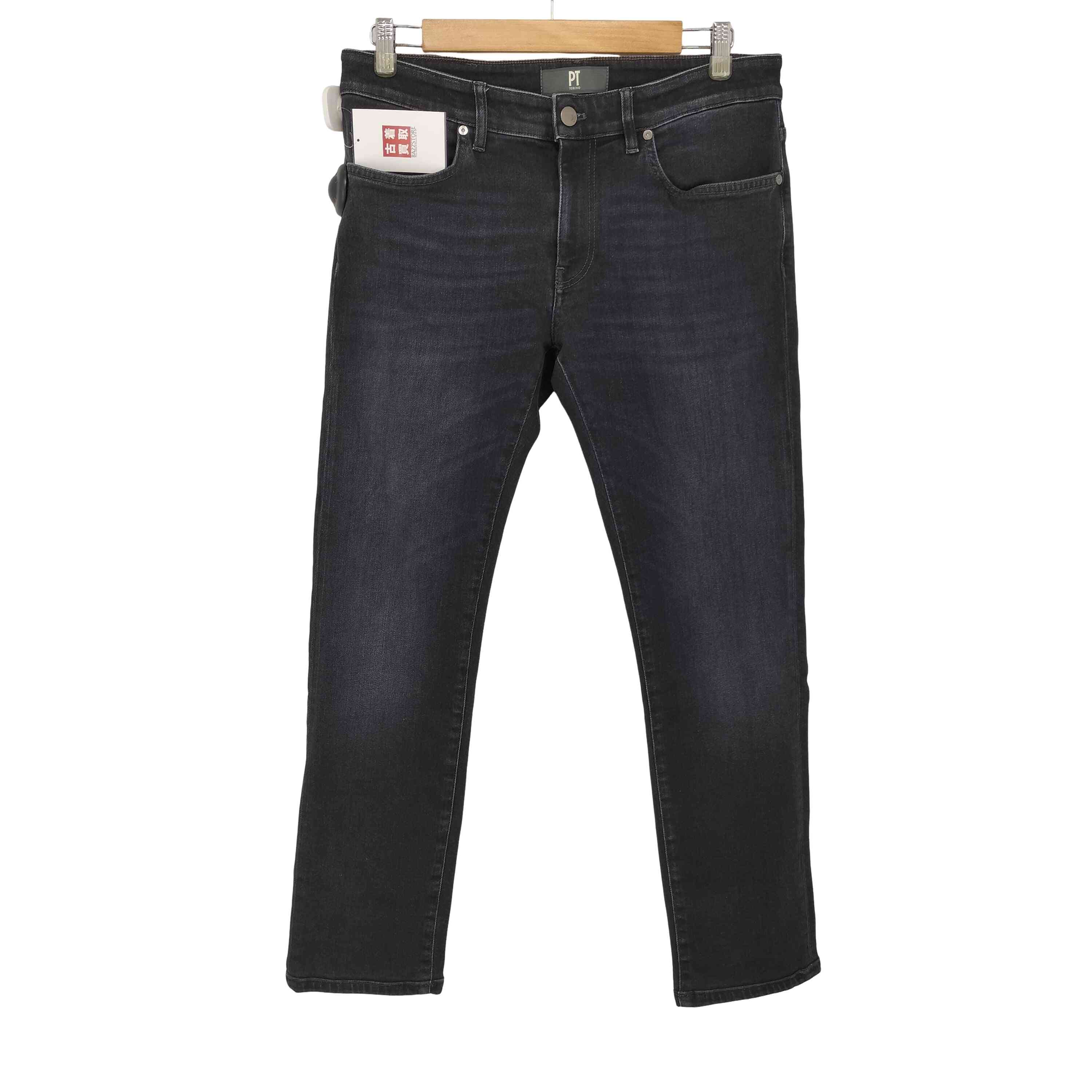 【中古】ピーティートリノ PT TORINO swing コットンセルロースポリエステル ストレッチ ウォッシュド ブラックデニムパンツ メンズ 32｜BAZZSTORE ブランド古着バズストア