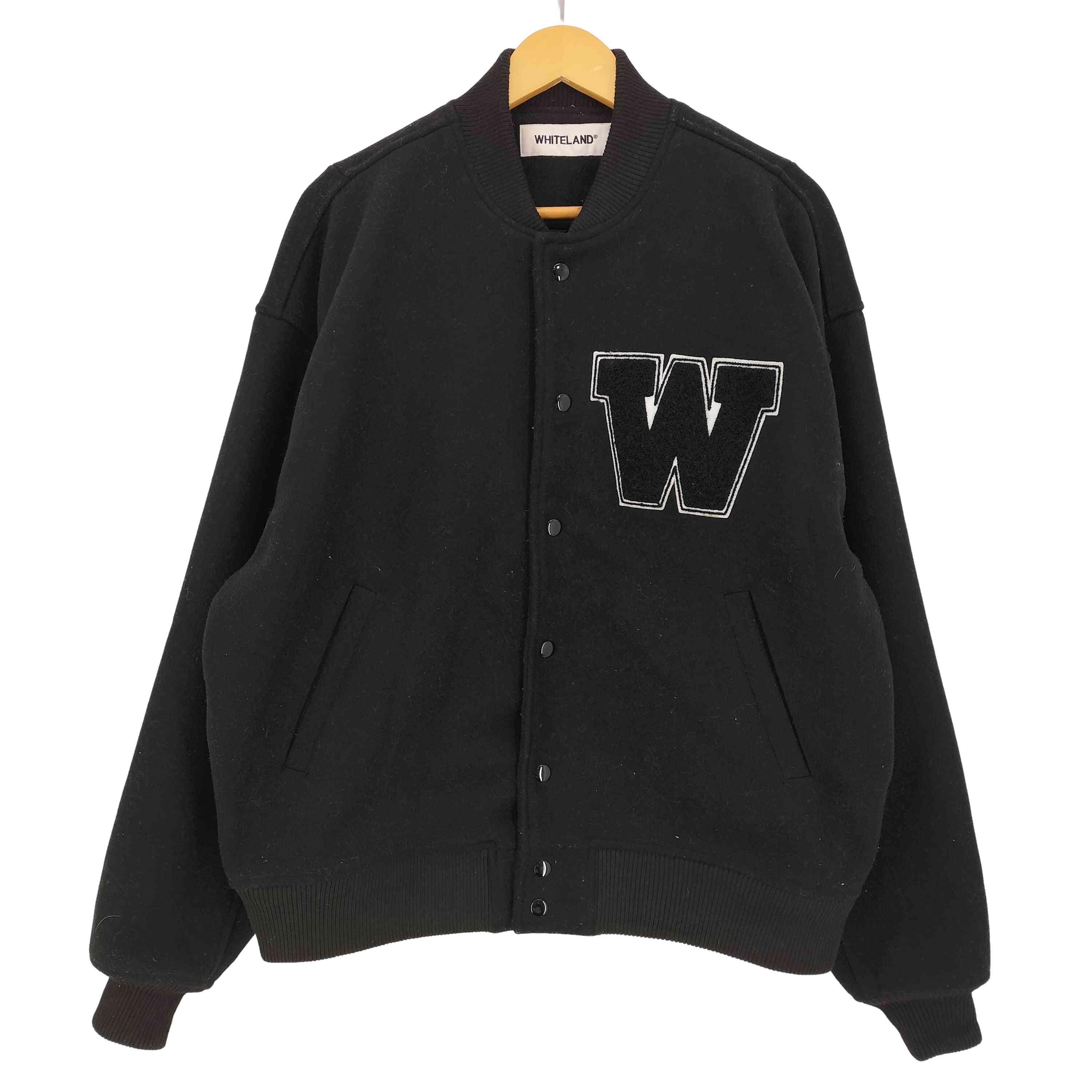 【中古】ホワイトランド WHITELAND MELTON BOMBER JACKET スタジャン メンズ FREE
