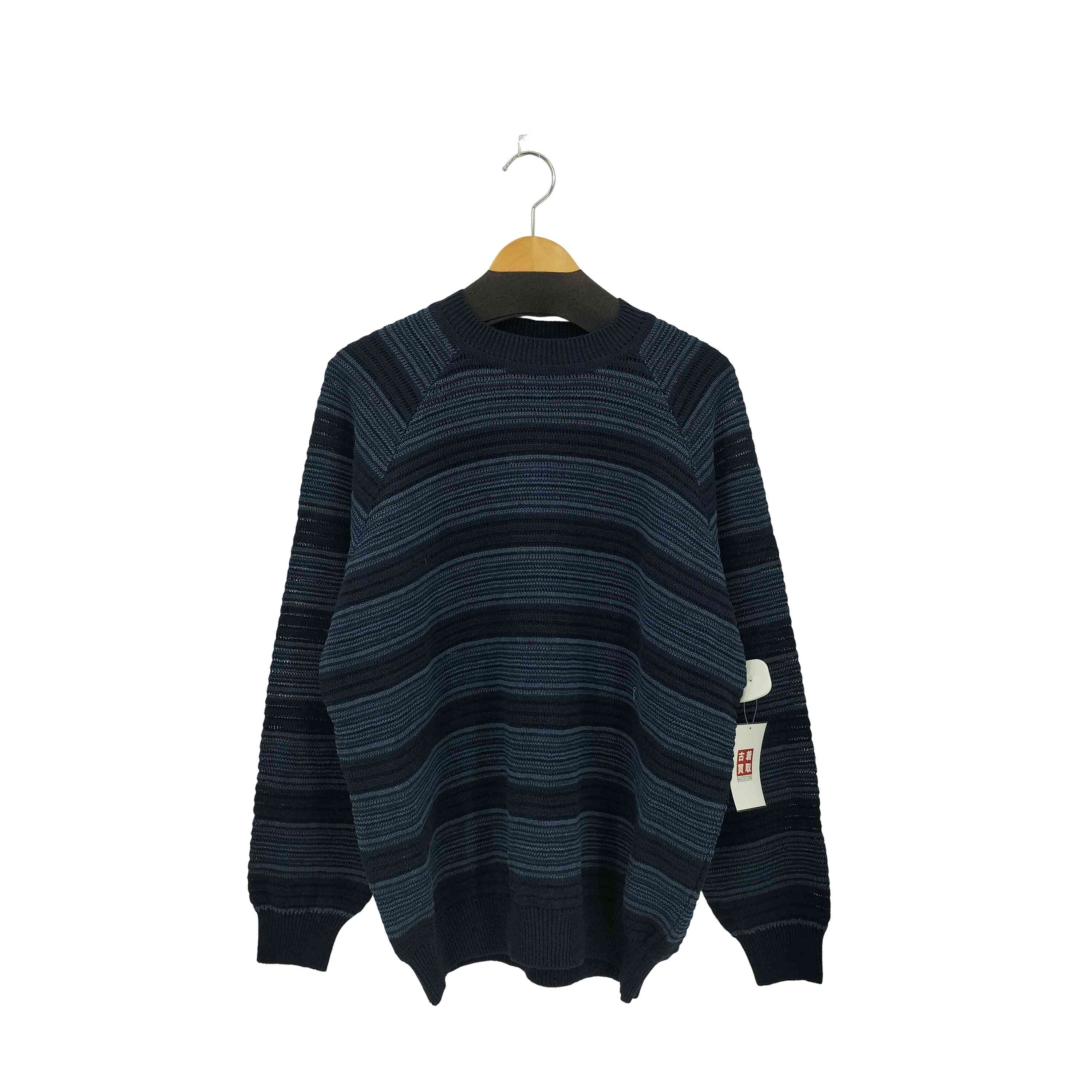 【中古】バイグラッドハンド BY GLADHAND 25SS VOYAGE L/S RAGLAN SWEATER ヴォヤージュ モックネック ラグランスリーブ リネン ボーダーニット セーター メンズ JPN:M