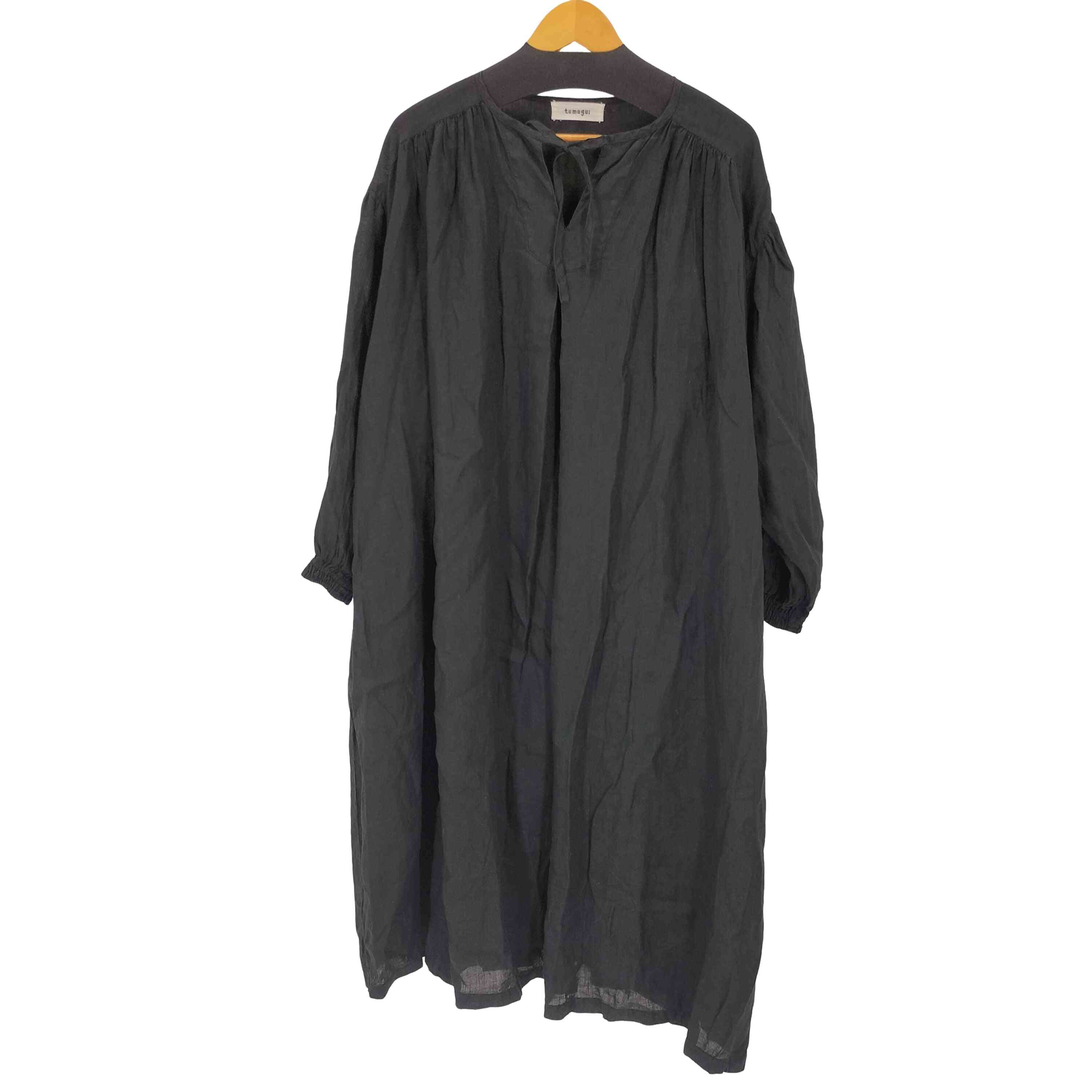 【中古】ツムグ tumugu: リネン帆布 カフタンワンピース レディース FREE