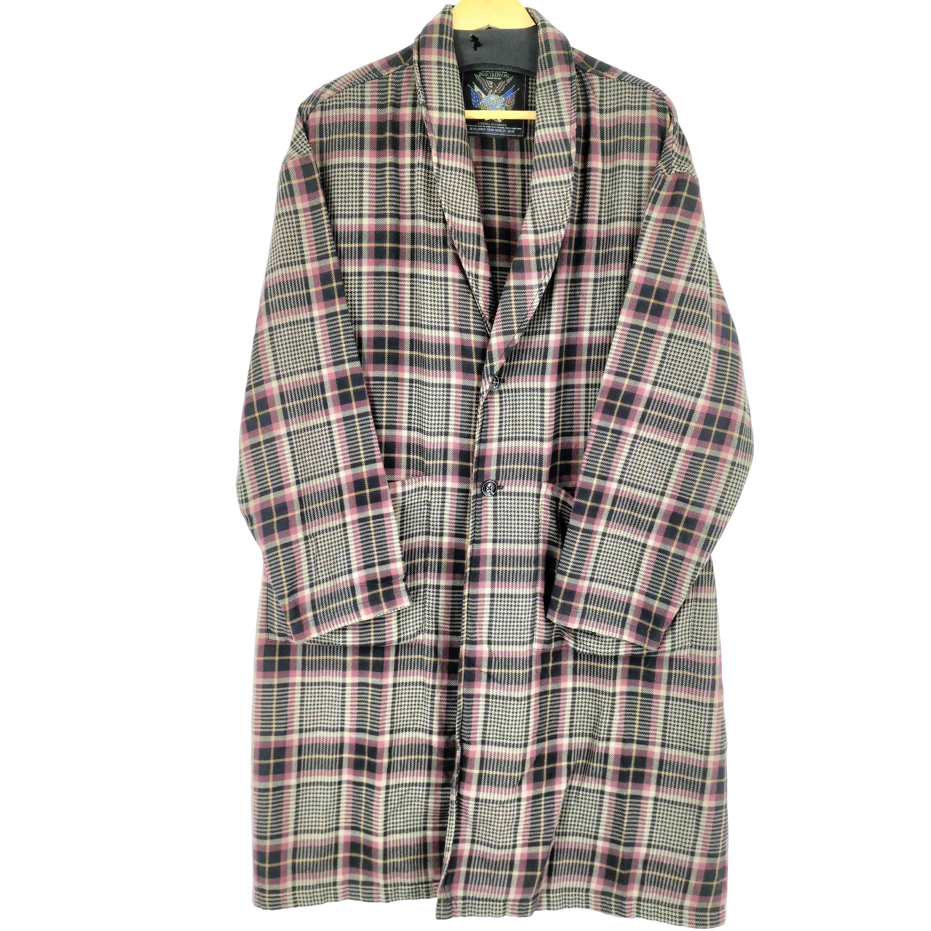 【中古】エゴトリッピング EGO TRIPPING Dyed Long Check Gown? 化粧着厚地の外套 メンズ JPN：46