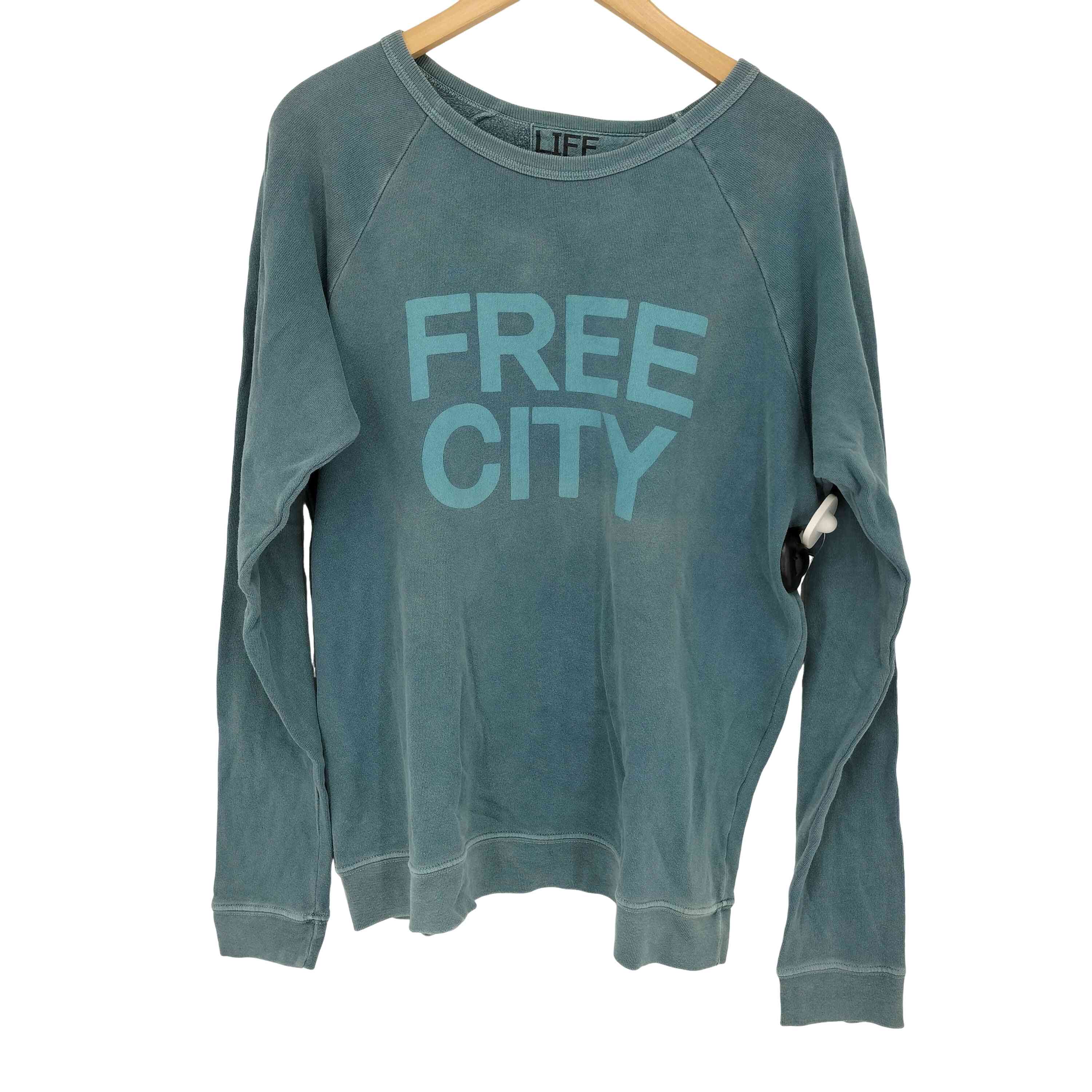 【中古】無償性シティー FREECITY 天然ゴム刷り上げる ラグランスウェット メンズ JPN：M