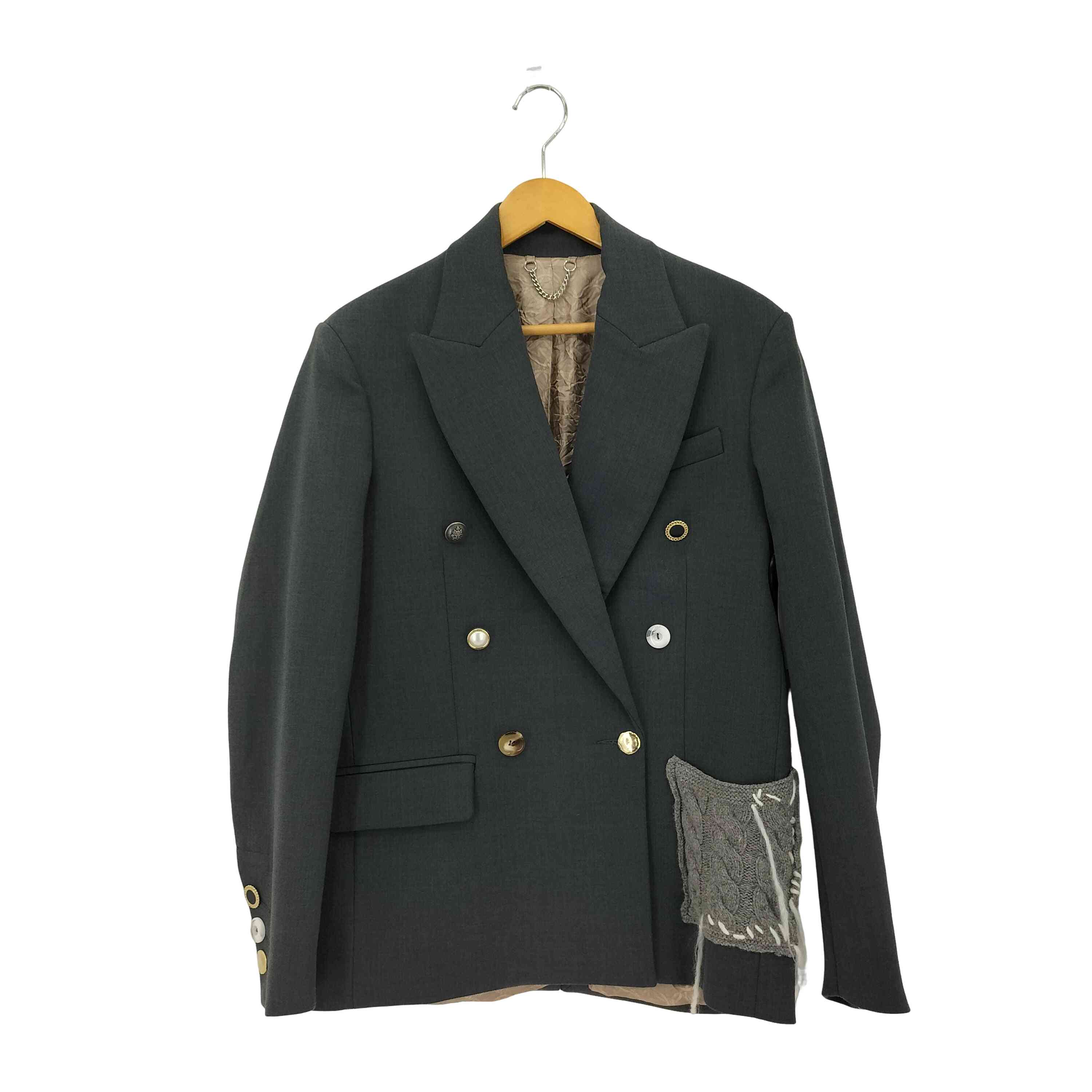 【中古】プリンスチャールズ島ジェフリー思われ人男の子 CHARLES JEFFREY LOVERBOY EDINBURGH BLAZER ダブル乳ぶさ スポーツジャケット 上衣 メンズ import：XS