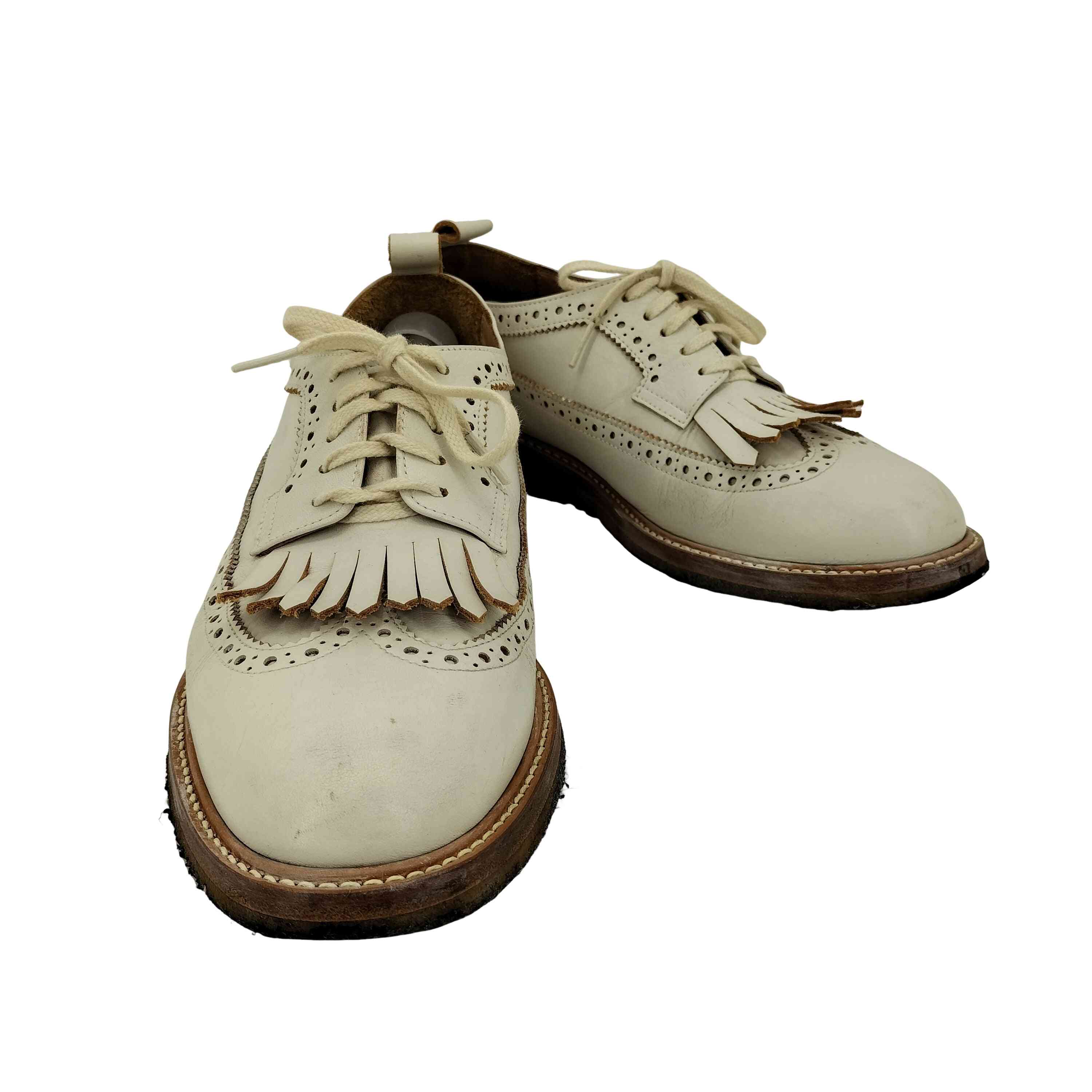 【中古】エンダースキーマ Hender Scheme クレープソール ウイングチップ タッセル レザー シューズ メンズ 左足5、右足6