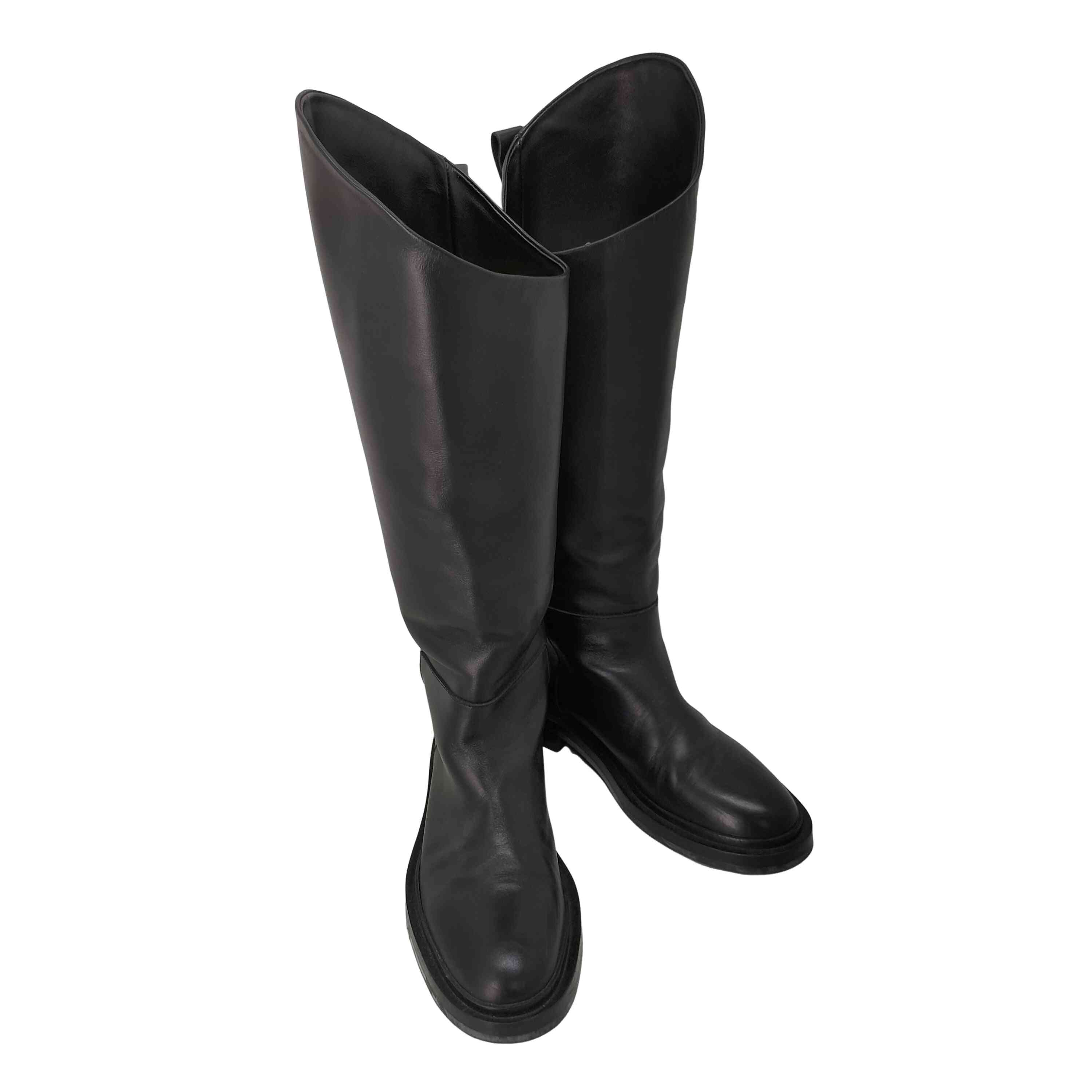 楽天市場】ジル サンダー JIL SANDER ロングブーツ フラット レザー