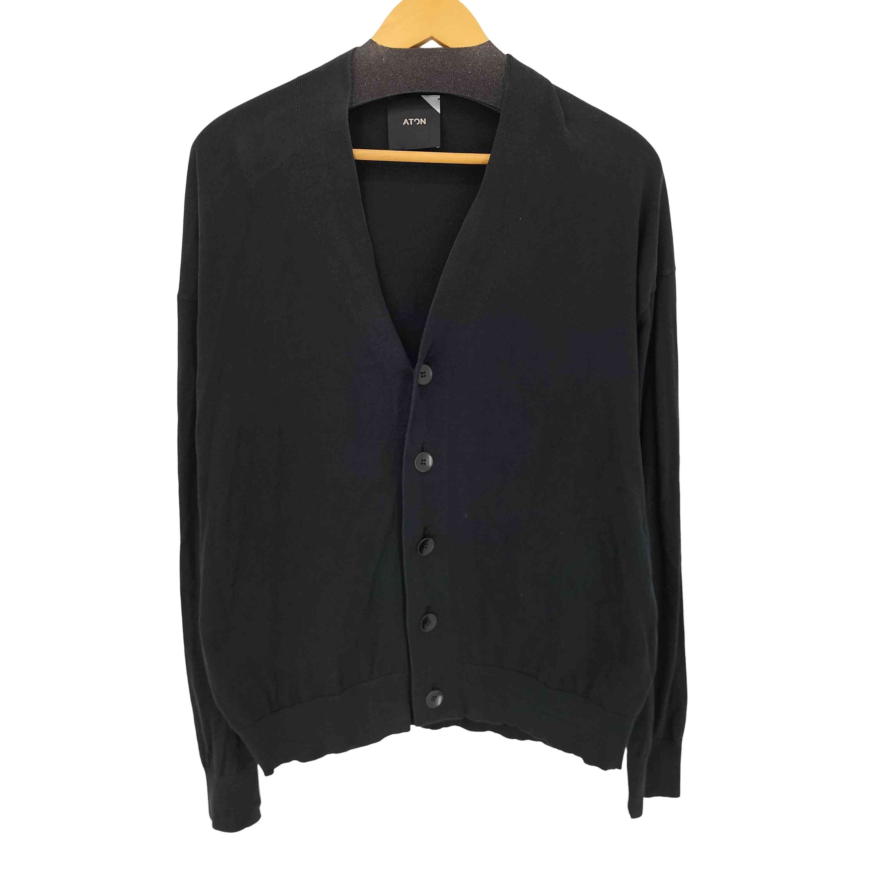 エイトン コットンニットカーディガン チャコールグレー サイズ04 WOOL WASHI | OVERSIZED CARDIGAN – ATON | エイトン