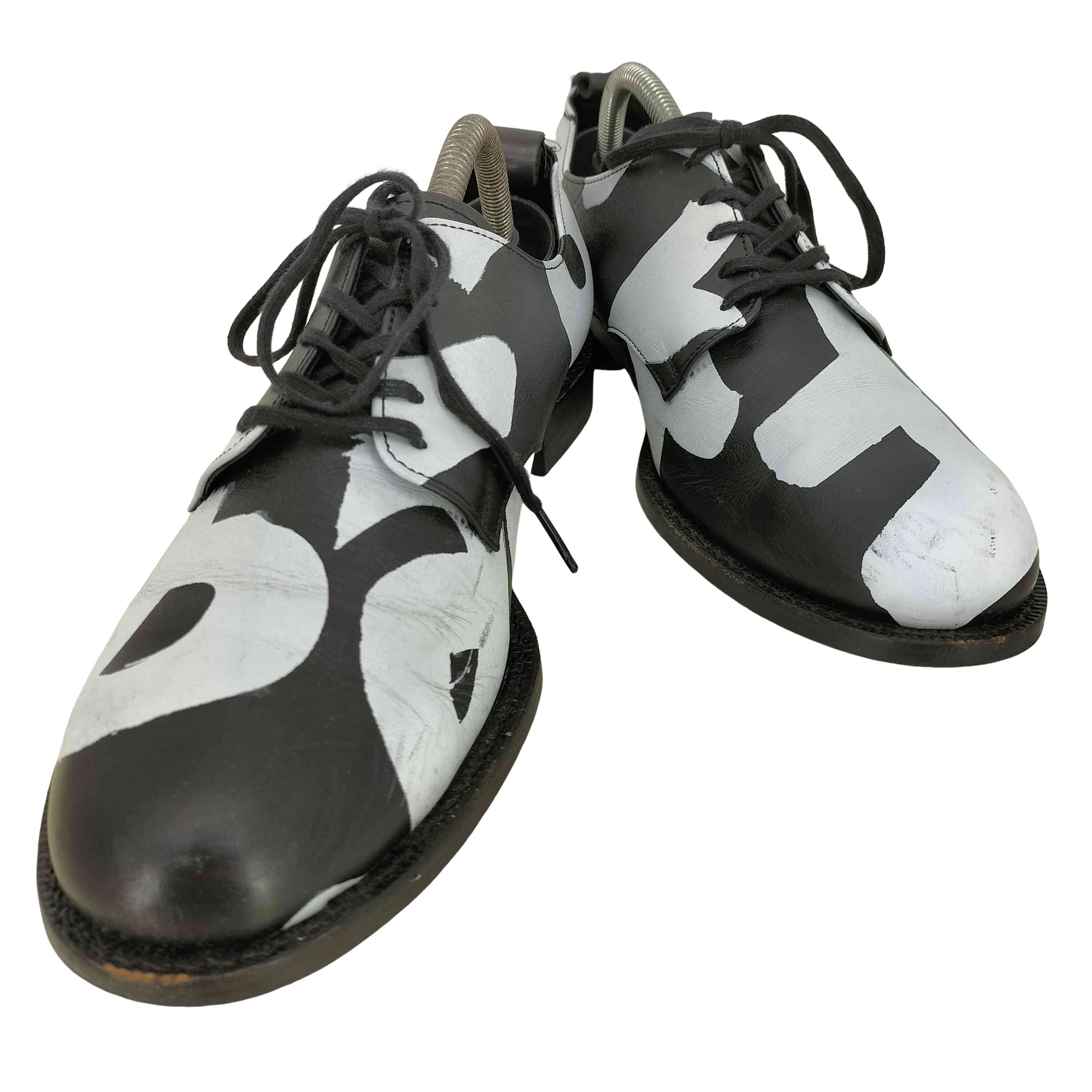 【中古】コムデギャルソンオムプリュス COMME des GARCONS HOMME PLUS 16ss Broken Tailoring 殴ることクン テーラリング期  総柄 プレーントゥ なめし革シューズ メンズ JPN：25