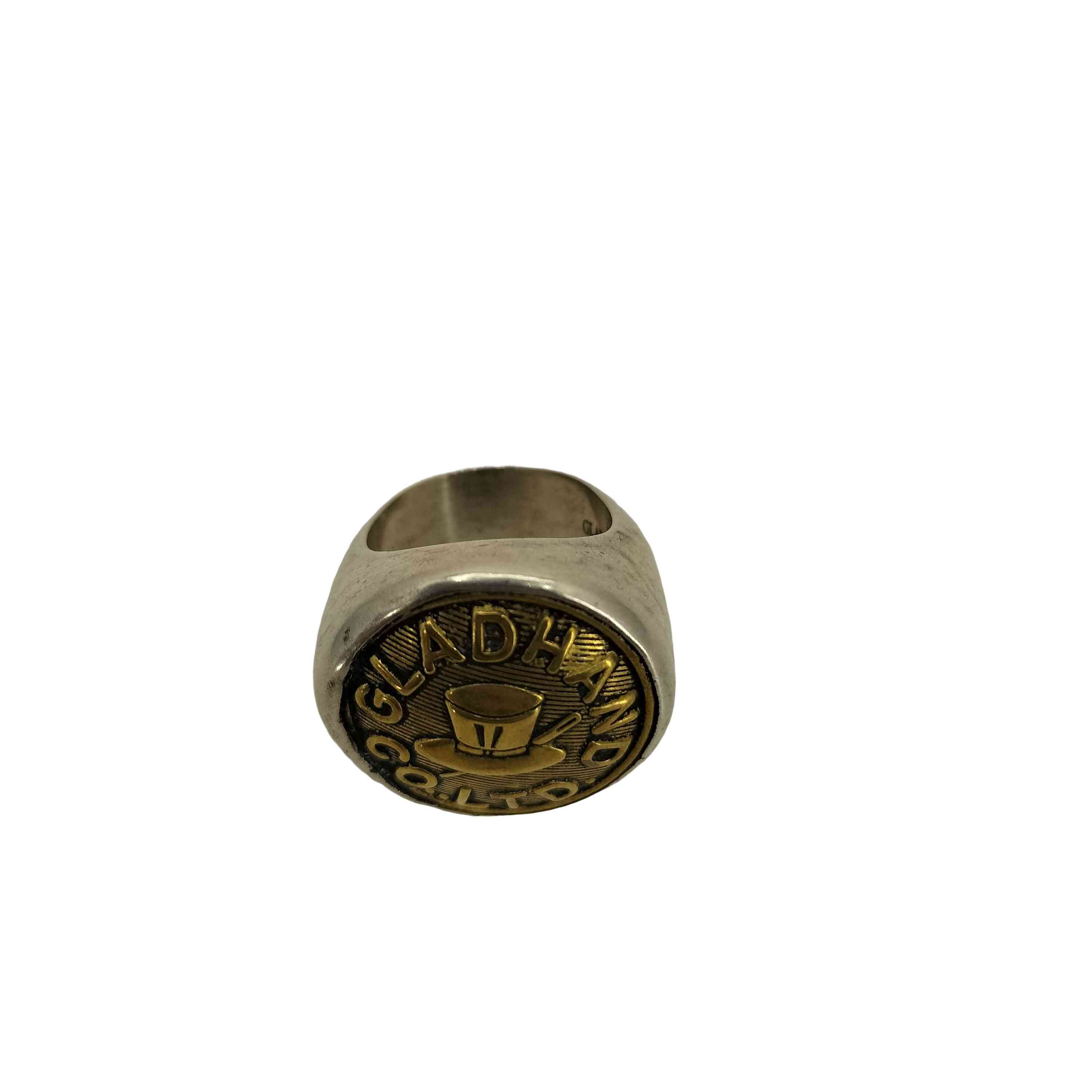 【中古】グラッドハンド GLADHAND BUTTON RING HAT STERLING目じるし 名取り草 かぶり笠 シグネットリング メンズ  13号
