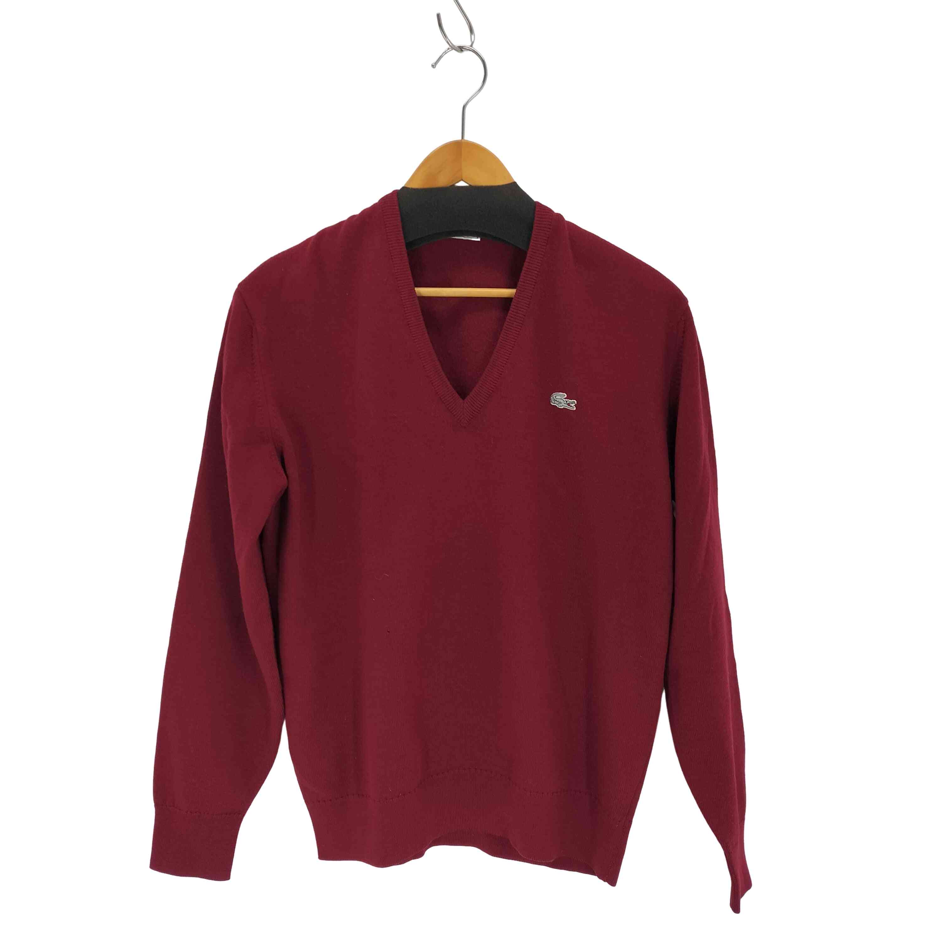 【中古】シュミーズラコステ CHEMISE LACOSTE 70-80s ワンポイントロゴ Vネックニット メンズ JPN：3