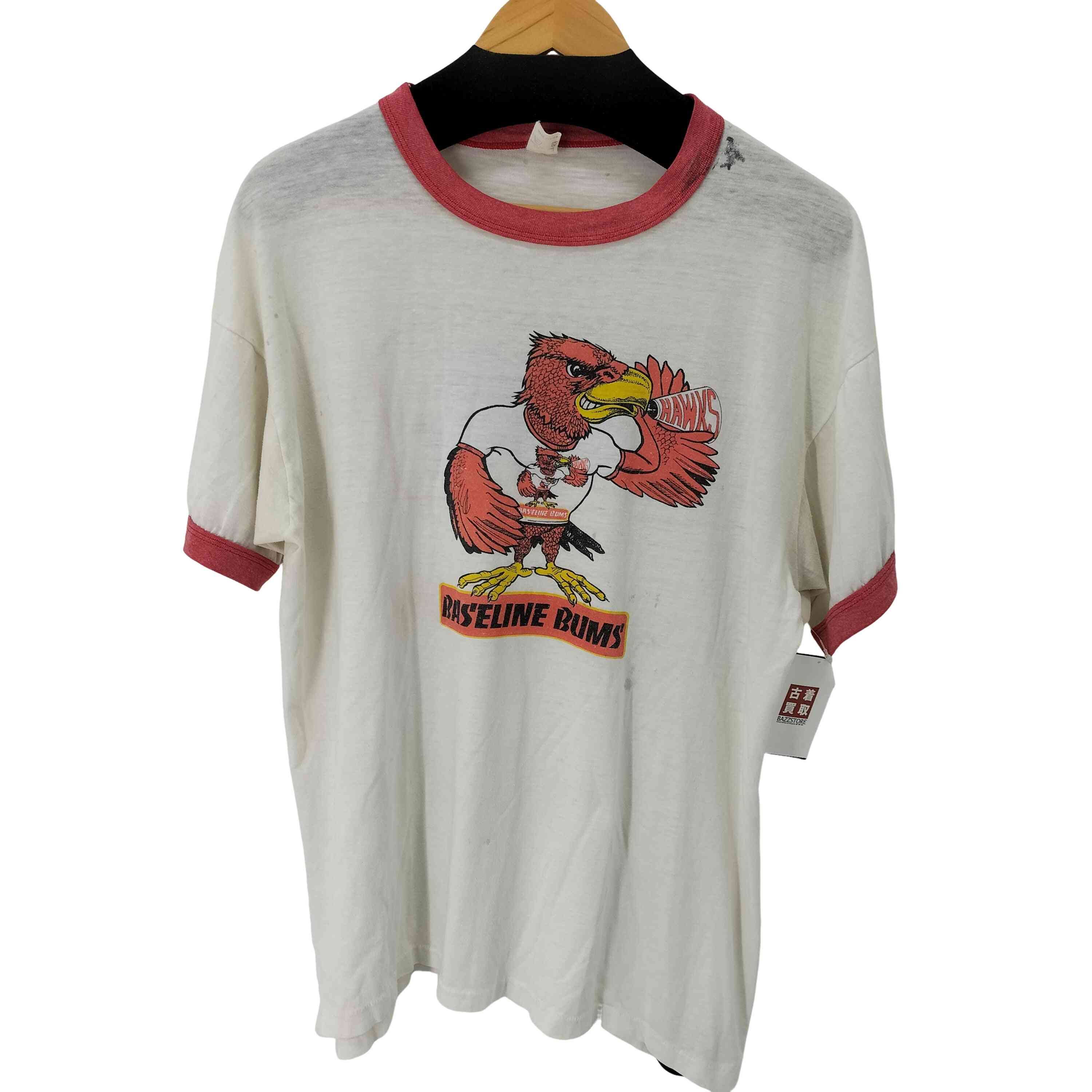 【中古】ユーズドフルギ USED古着 STONY CREEK USA製 BASELINE BUMS / BUDLIGHT リンガー Tシャツ メンズ import：XL