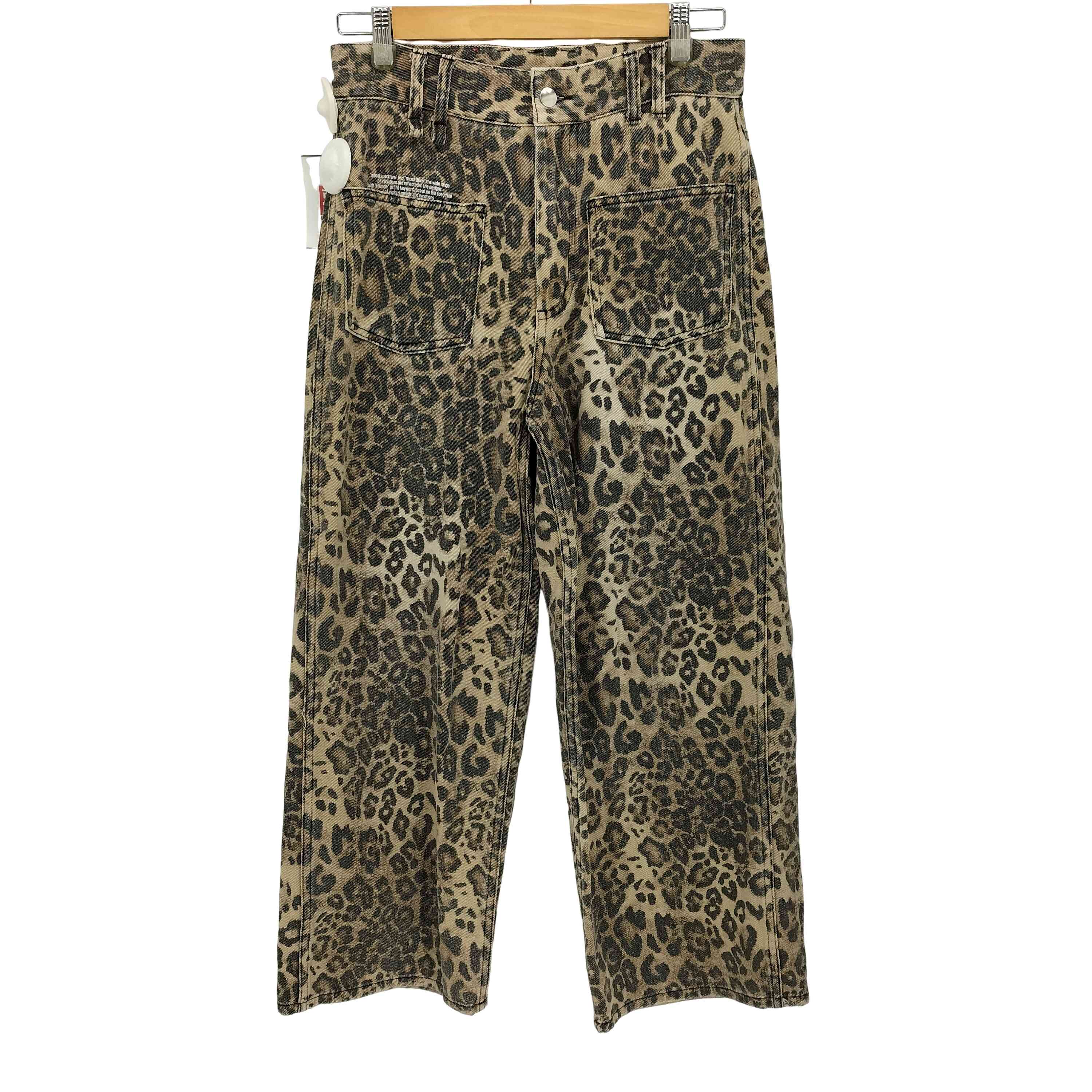 【中古】ユーズドフルギ USED古着 {{BEEDEN}} LEOPARD PRINT WIDE STRAIGHT PANTS レオパードプリント ワイド ストレート パンツ レディース S｜BAZZSTORE ブランド古着バズストア
