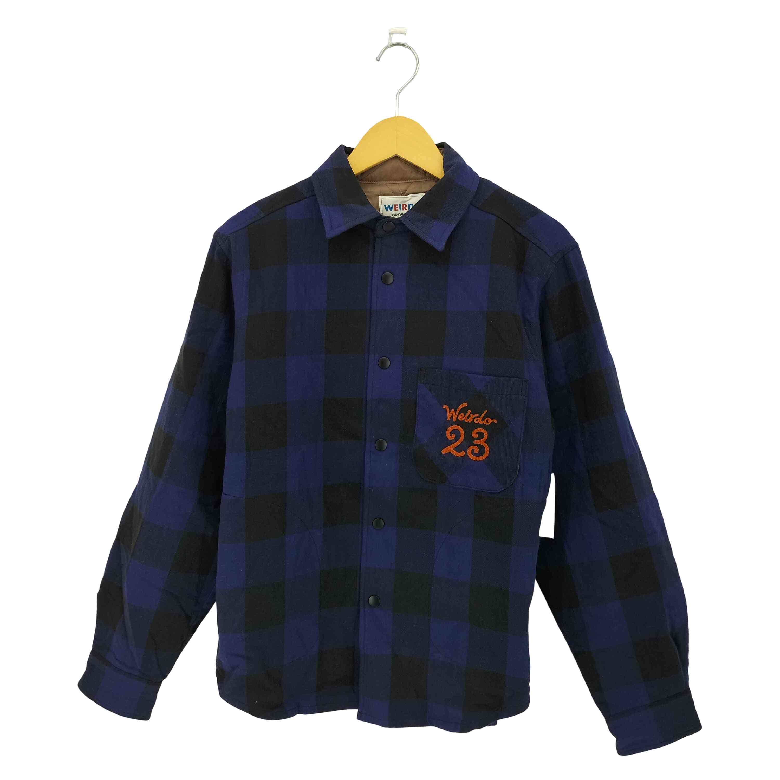 【中古】ウィアード WEIRDO L/S QUILTING CHECK SHIRTS 裏地キルティング 照合のしるし柄 綿ネルプルオーバー 上衣 メンズ  M