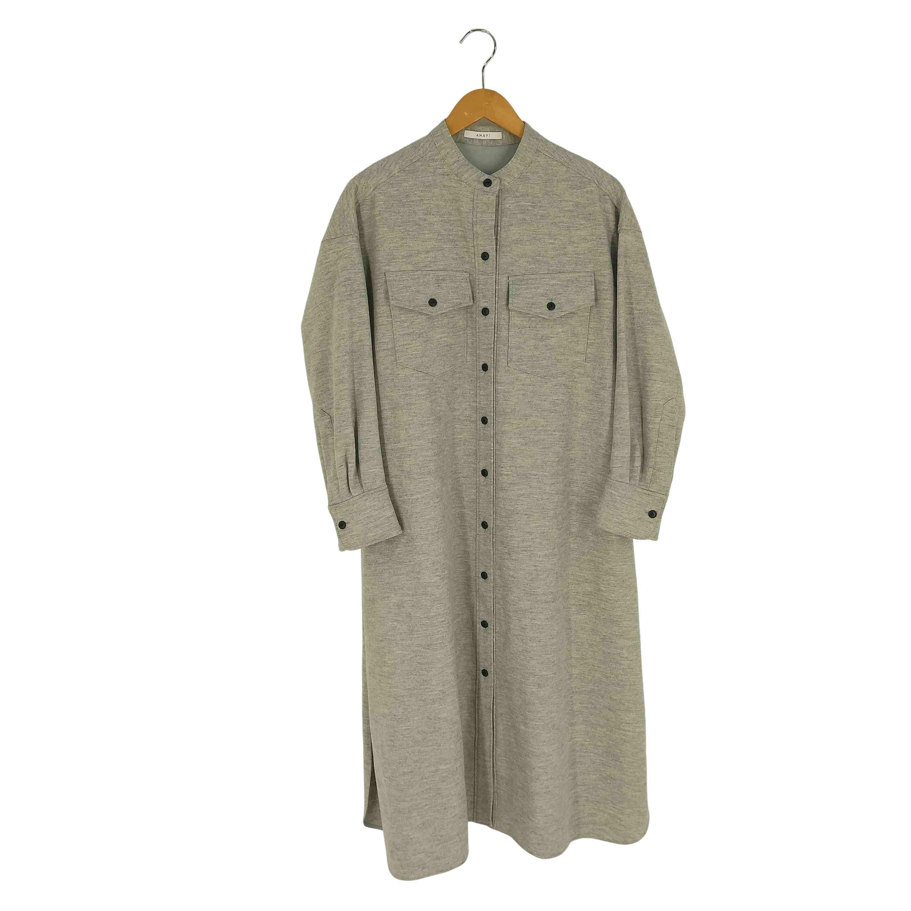 【中古】アナイ ANAYI 羊毛 スタンドカラーシャツワンピース レディース JPN：38
