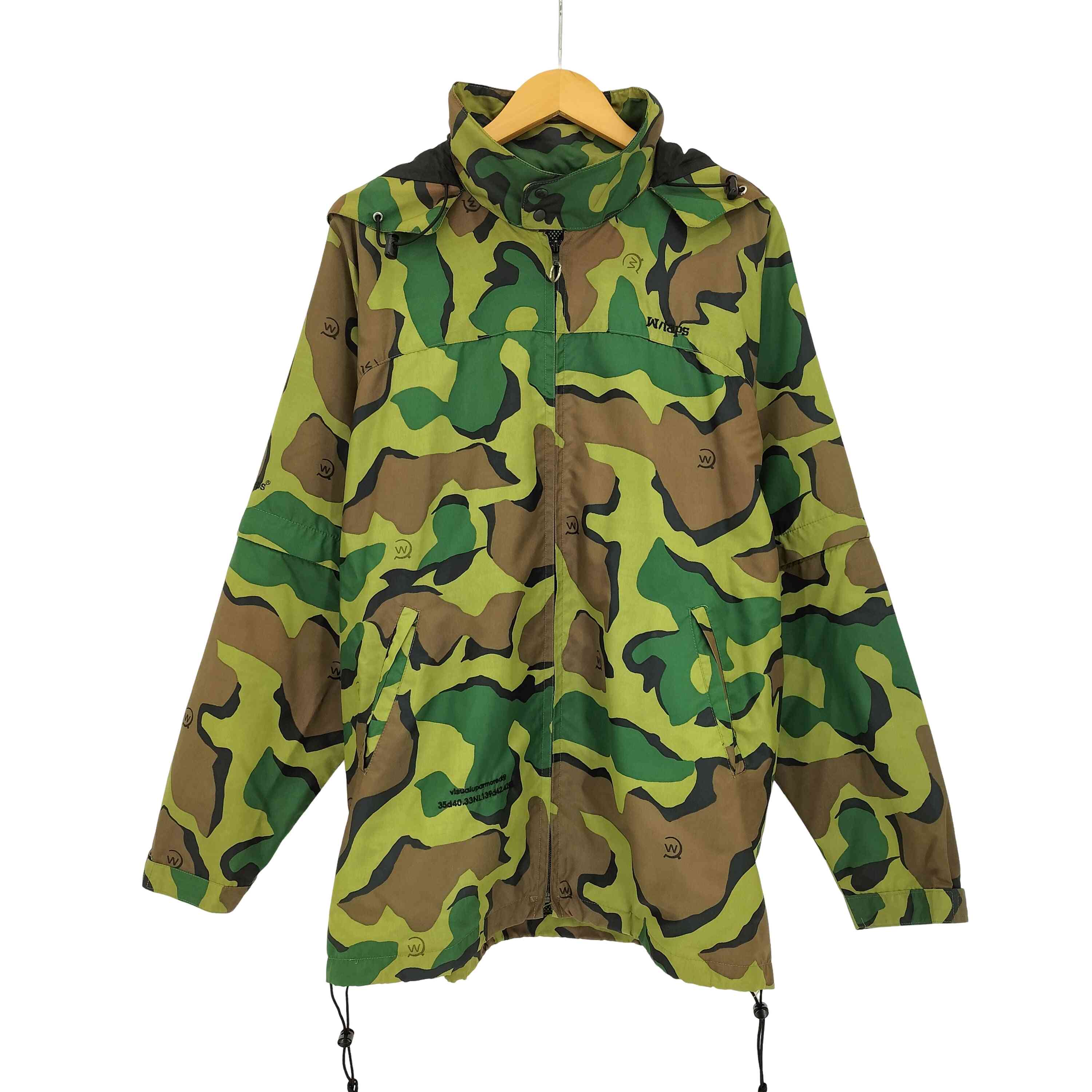 【中古】ダブルタップス WTAPS 90s カモフラ 裏地メッシュ 袖デタッチャブル ナイロン ジャケット メンズ 表記無