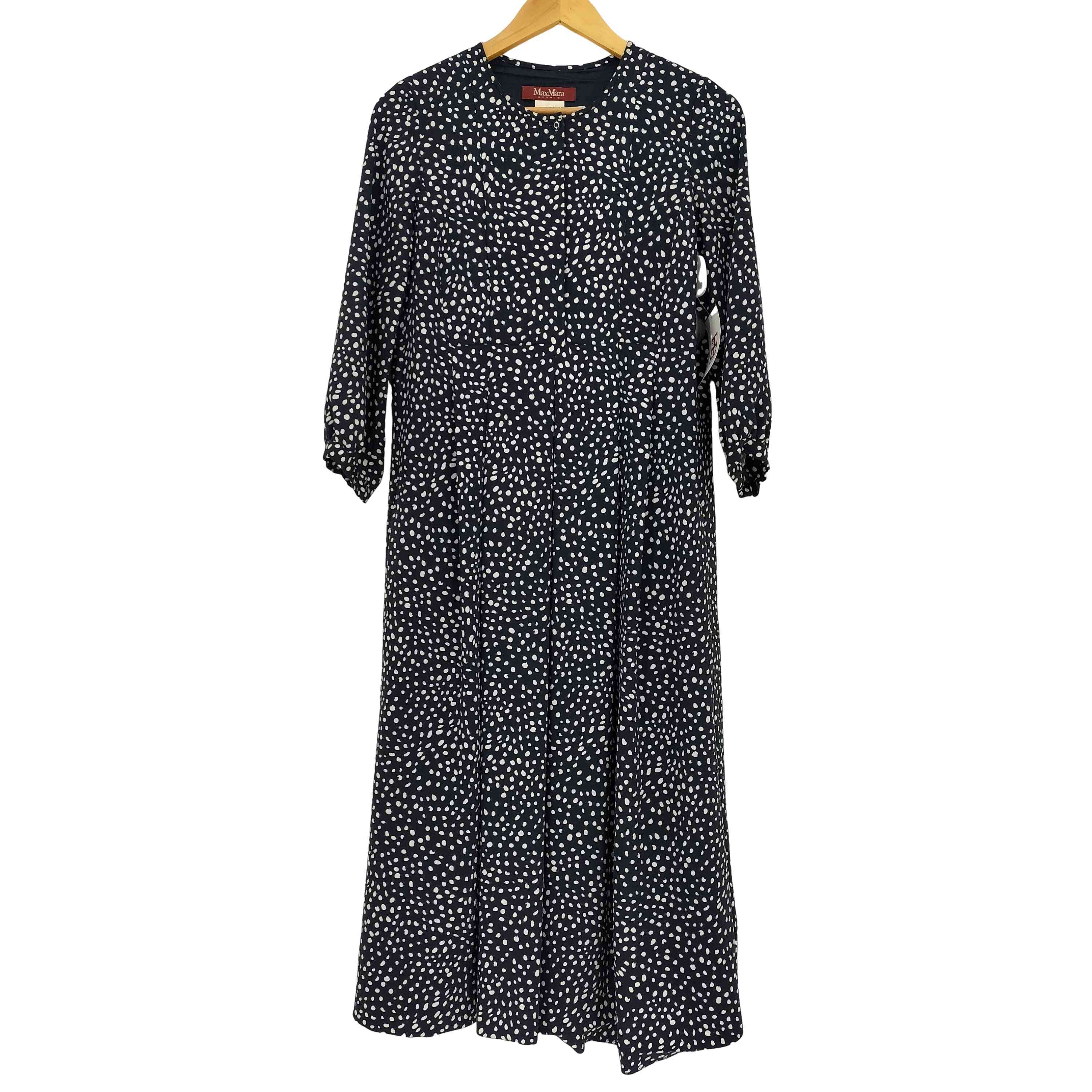 【中古】マックスマーラステュディオ MAX MARA STUDIO ハーフボタン 比翼 ドットワンピース レディース J 36｜BAZZSTORE ブランド古着バズストア