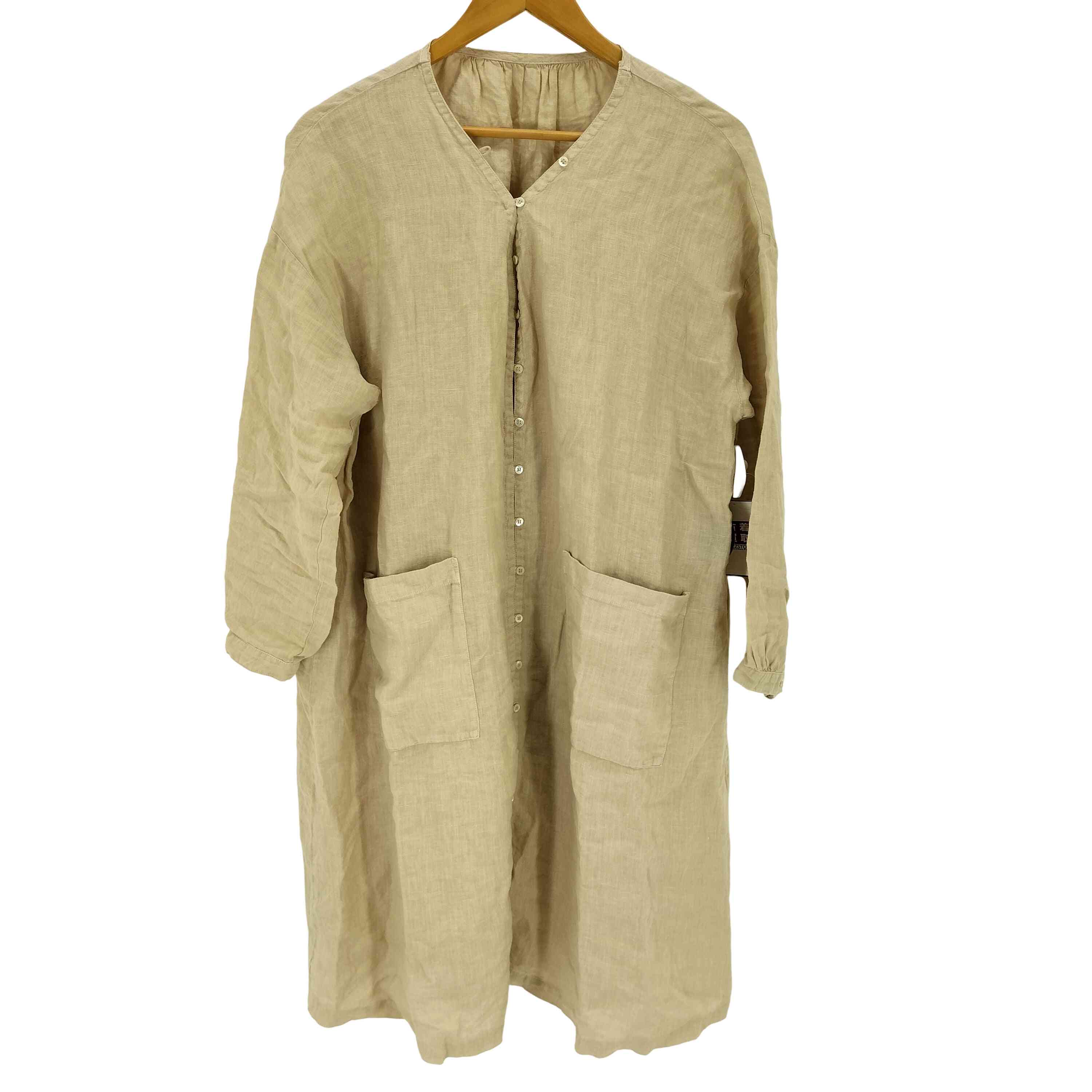 【中古】ビスクバイネストローブ bisque by nest robe ネップリネンシャツワンピース レディース 表記無