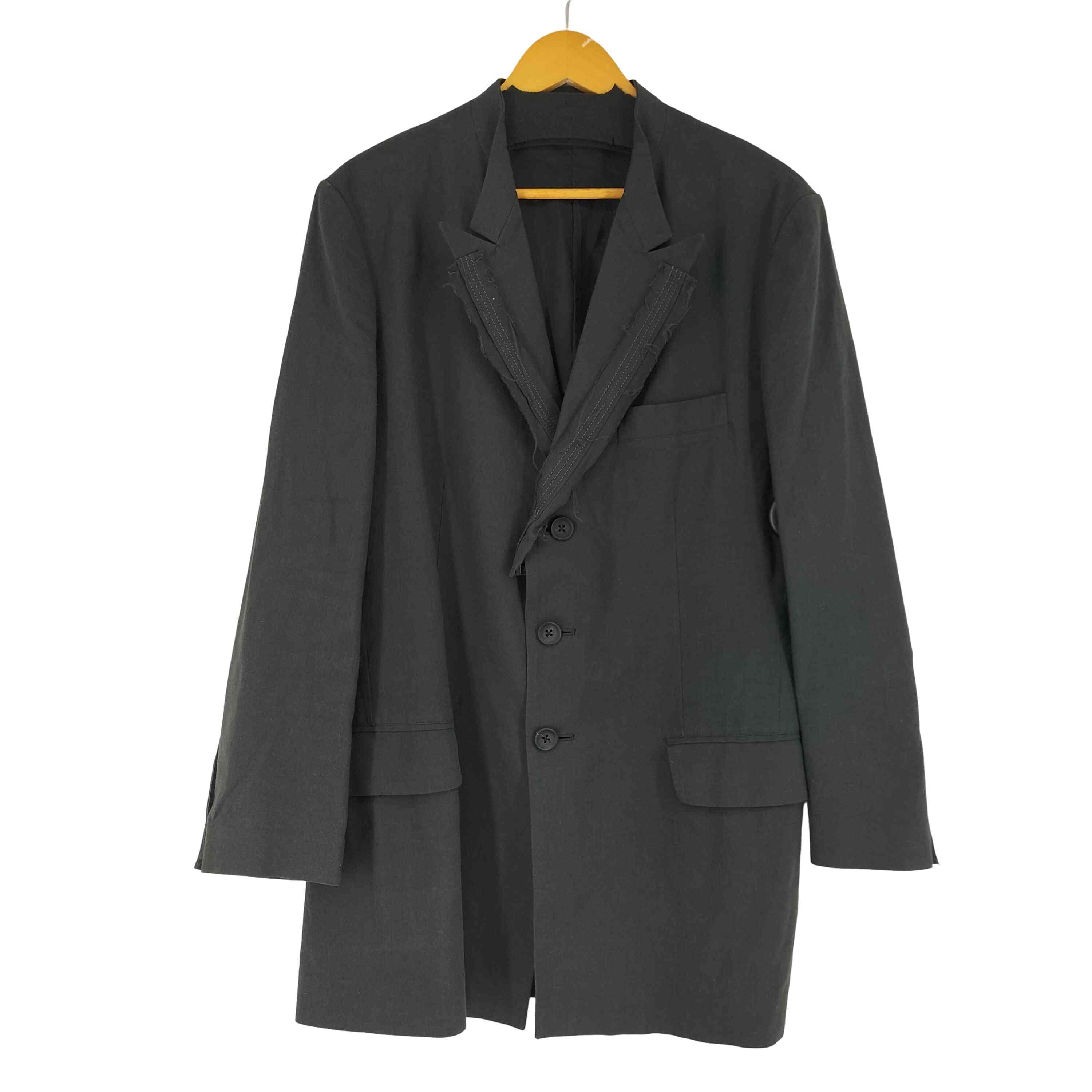 【中古】ワイズフォーメン Ys for men 2024SS 当て布叩き付けJK / テーラードジャケット メンズ JPN：2
