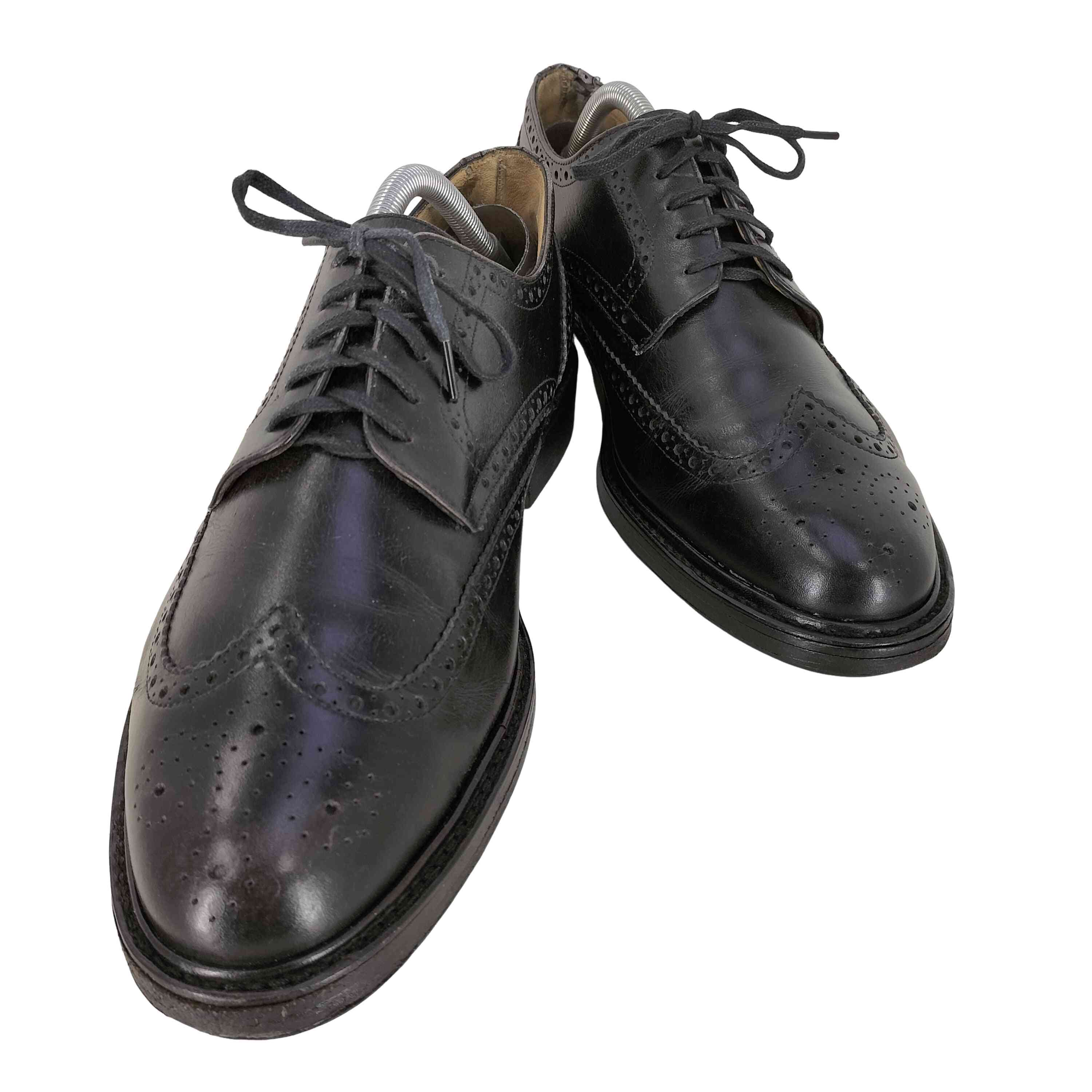 【中古】パラブーツ Paraboot フランス共和国製 外鳥毛 ウィングチップ なめし革シューズ メンズ UK：8