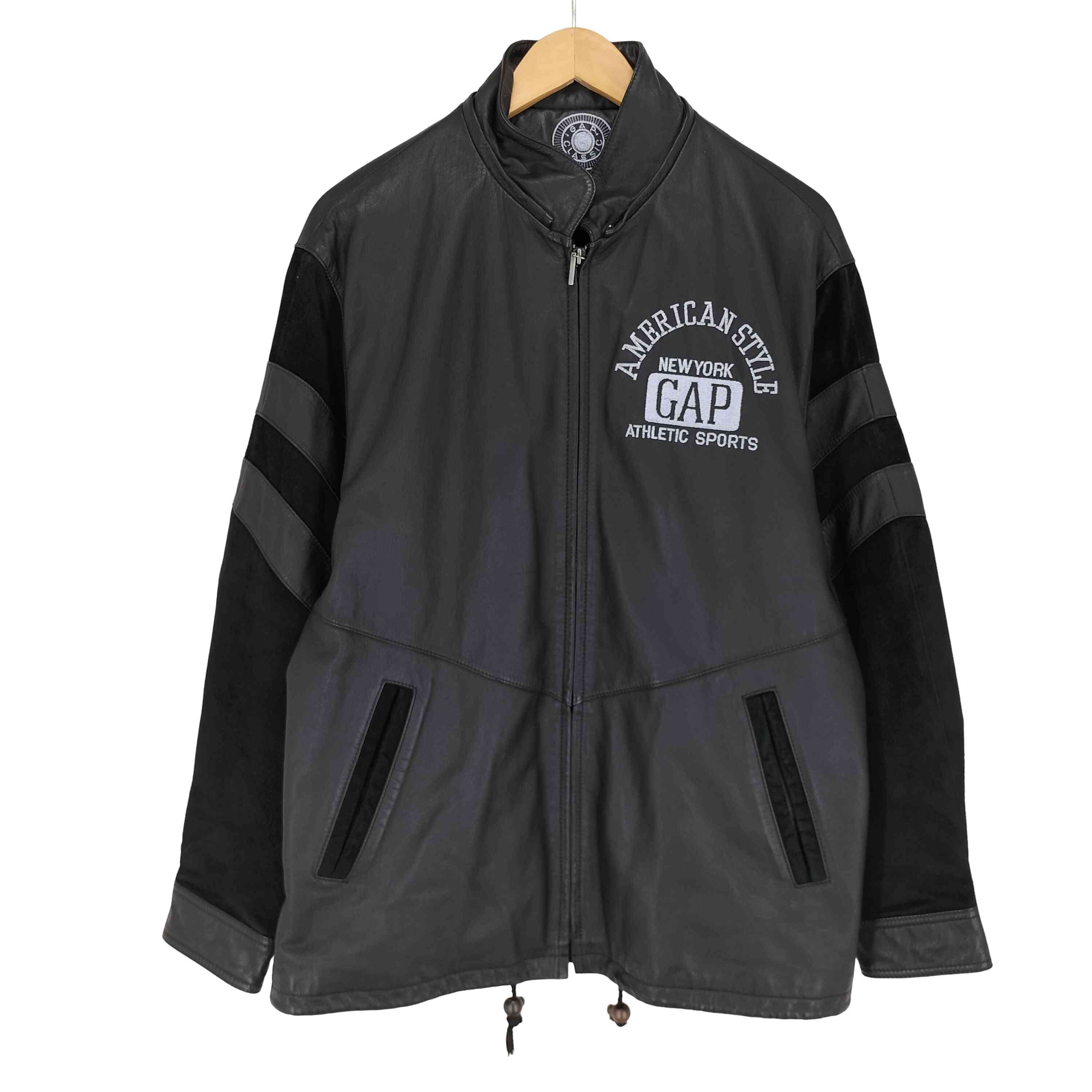 【中古】ギャップ Gap 90s- OLD cow leather カウレザー 両面刺繍レザージャケット メンズ L|BAZZSTORE ブランド古着バズストア