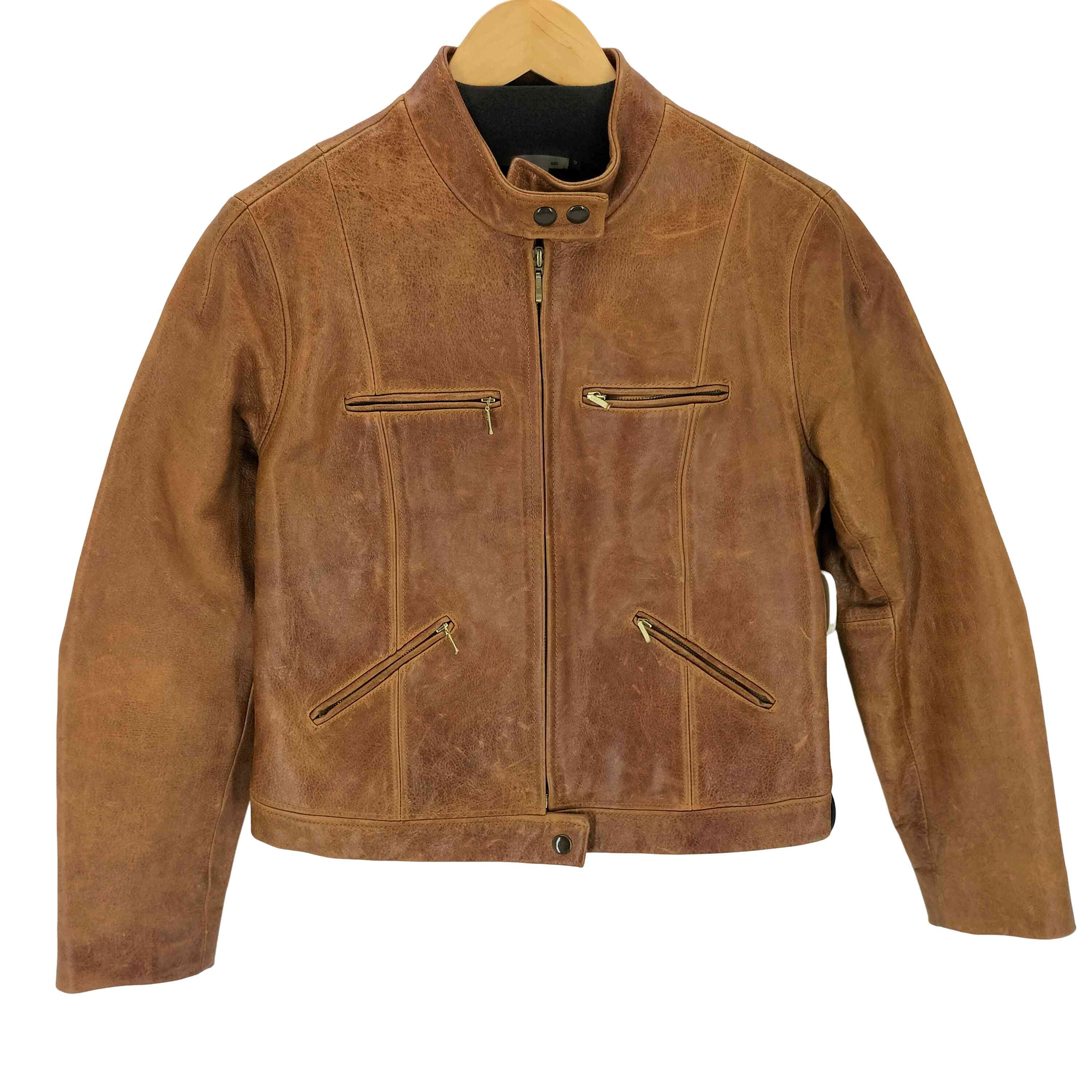 【中古】ジェイクルー J.CREW LAMB LEATHER クロップド シングルライダースジャケット レディース S｜BAZZSTORE ブランド古着バズストア
