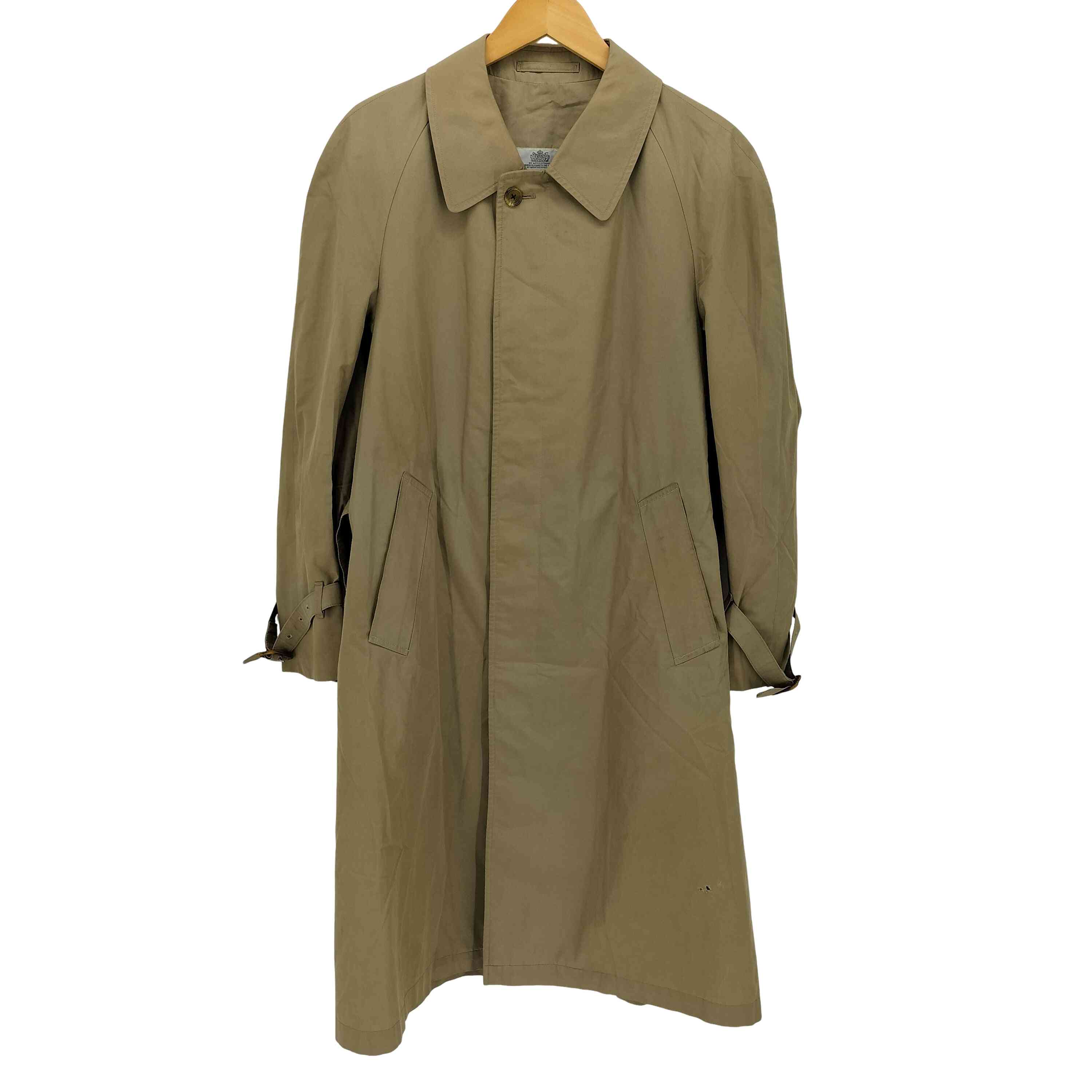 【中古】アクアスキュータム AQUASCUTUM 70-80S 英国製 比翼 ステンカラーコート メンズ 表記無