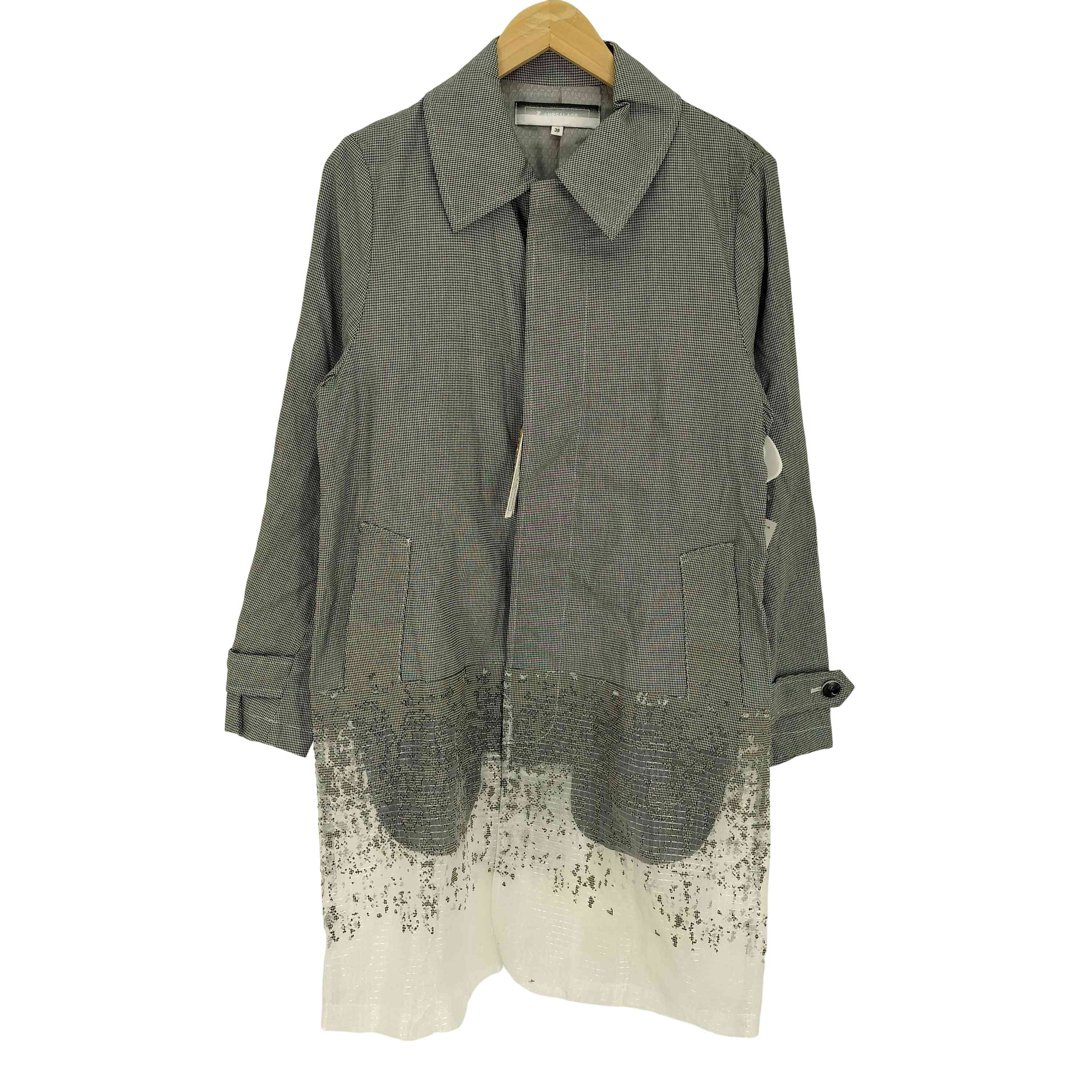 【中古】アンリアレイジ ANREALAGE 19SS CLEAR GRADATION STAIN COLLAR COAT メンズ 38
